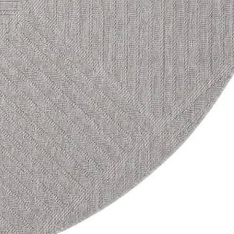 8' Light Gray And Gray Round Geometric Indoor Outdoor Area Rug Homeroots Outdoor