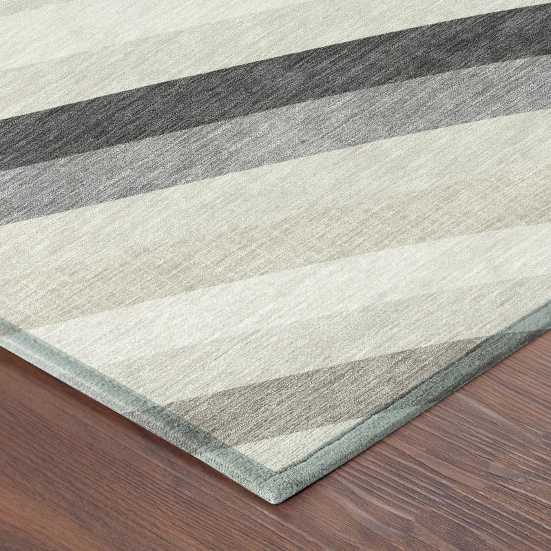 8' Linen And Ivory Round Abstract Washable Indoor Outdoor Area Rug Homeroots Outdoor