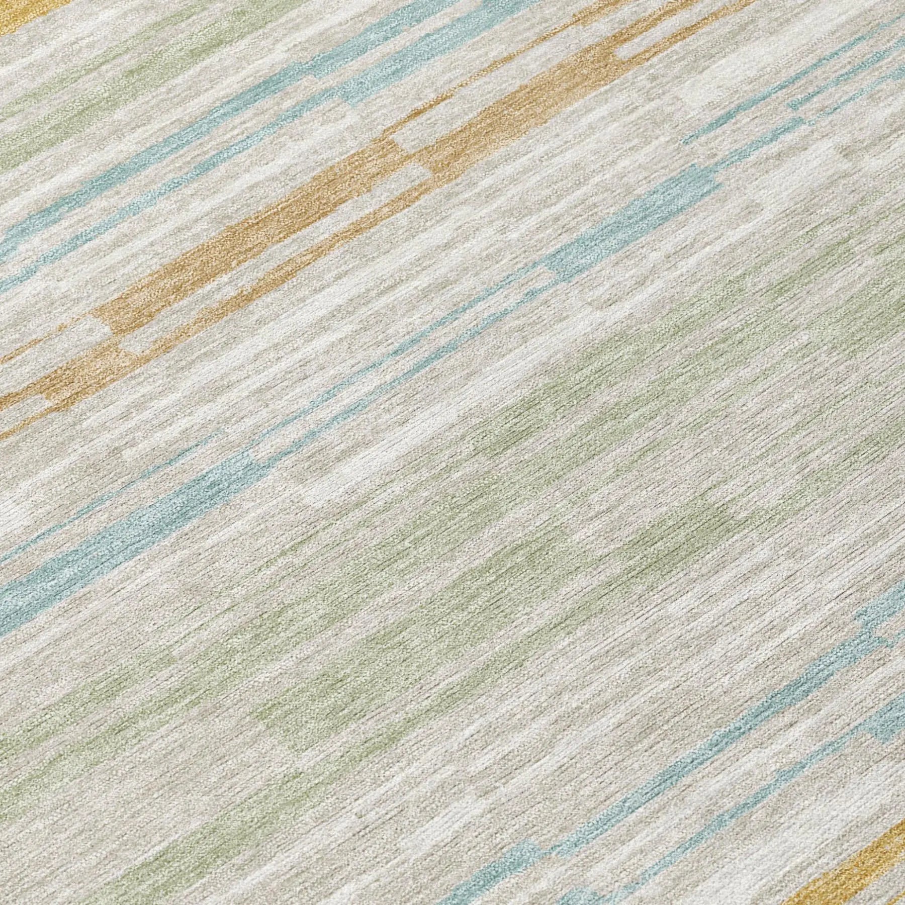 8' Linen And Ivory Round Striped Washable Indoor Outdoor Area Rug Homeroots Outdoor