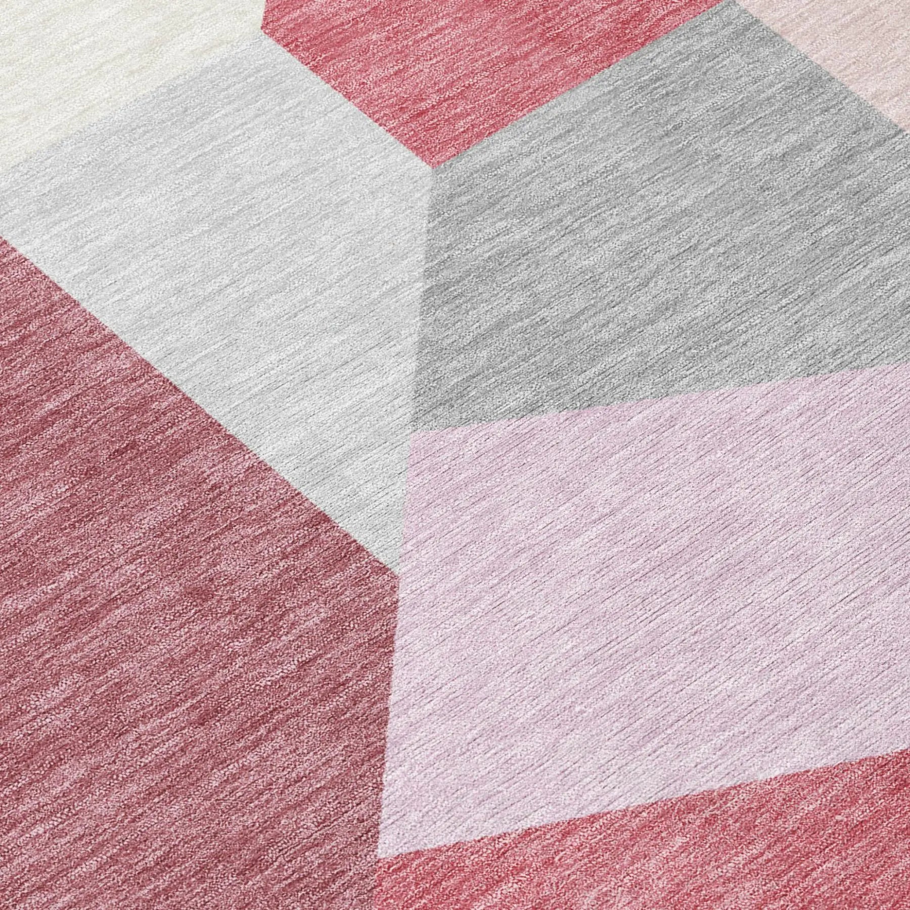 8' Mauve And Pink Round Geometric Washable Indoor Outdoor Area Rug Homeroots Outdoor