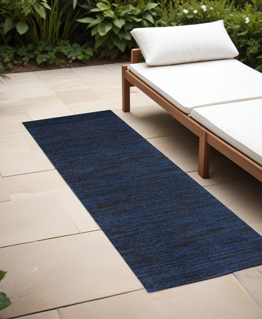 8' Midnight Blue Indoor Outdoor Runner Rug - GreatEagleInc