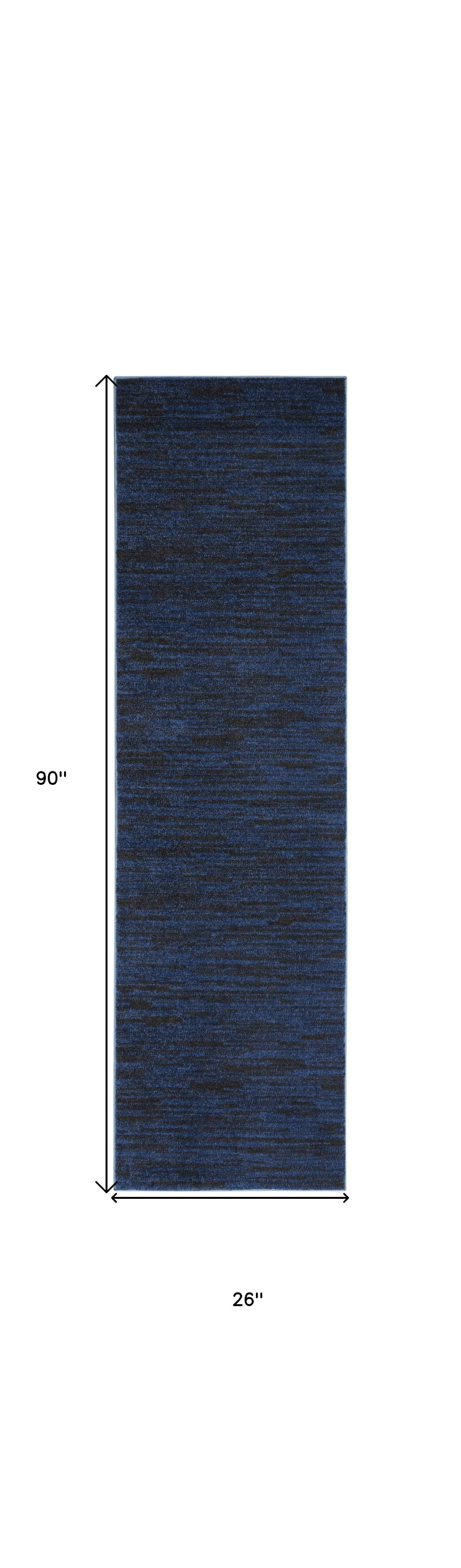 8' Midnight Blue Indoor Outdoor Runner Rug - GreatEagleInc