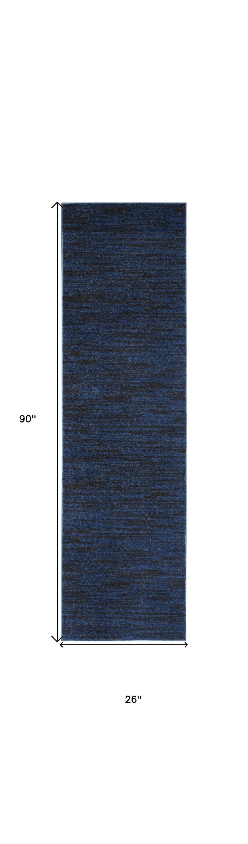 8' Midnight Blue Indoor Outdoor Runner Rug - GreatEagleInc