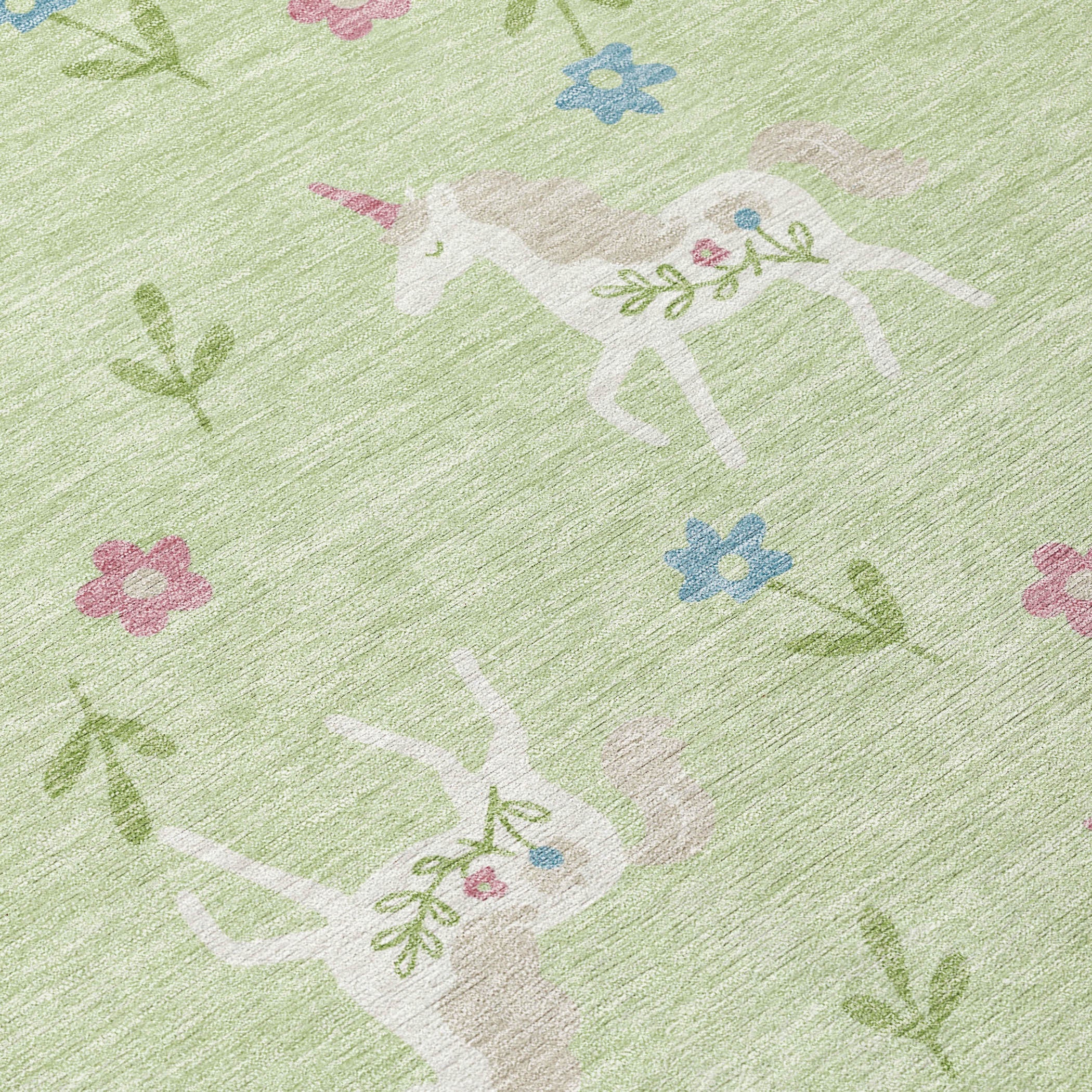 8' Mint Green And Ivory Round Floral Washable Indoor Outdoor Area Rug Homeroots Outdoor