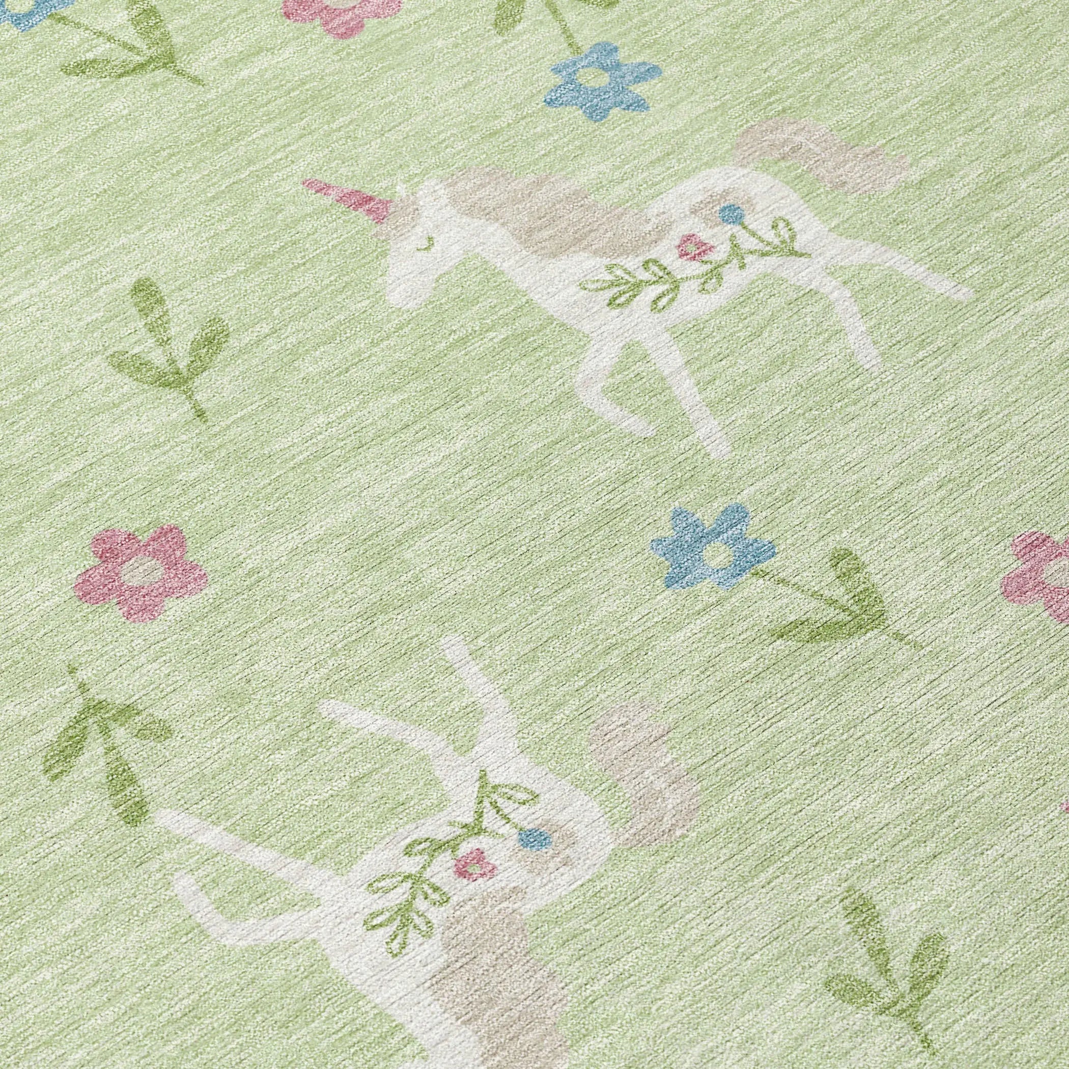 8' Mint Green And Ivory Round Floral Washable Indoor Outdoor Area Rug Homeroots Outdoor