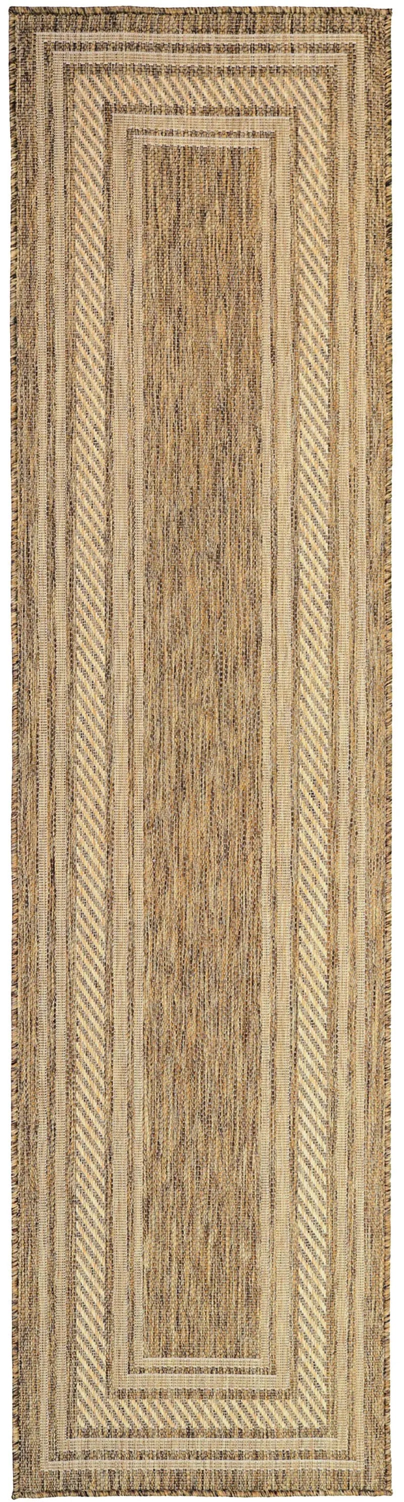 8' Natural Geometric Indoor Outdoor Runner Rug Homeroots Outdoor