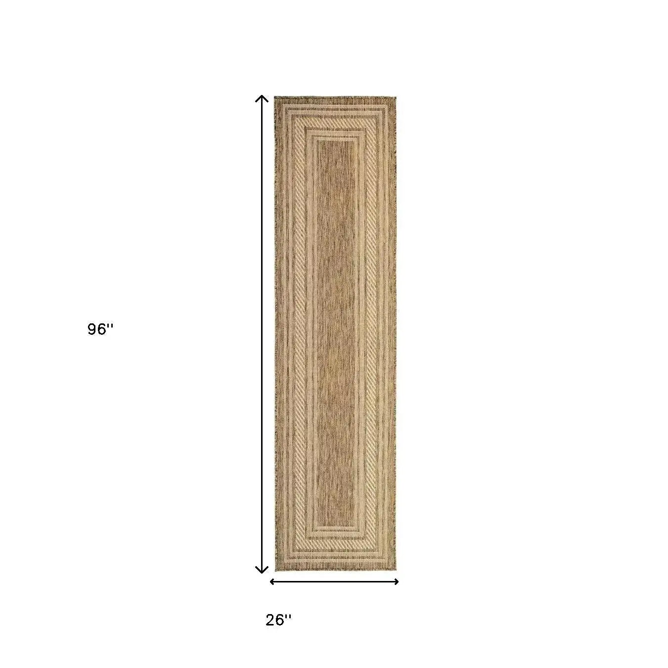 8' Natural Geometric Indoor Outdoor Runner Rug Homeroots Outdoor