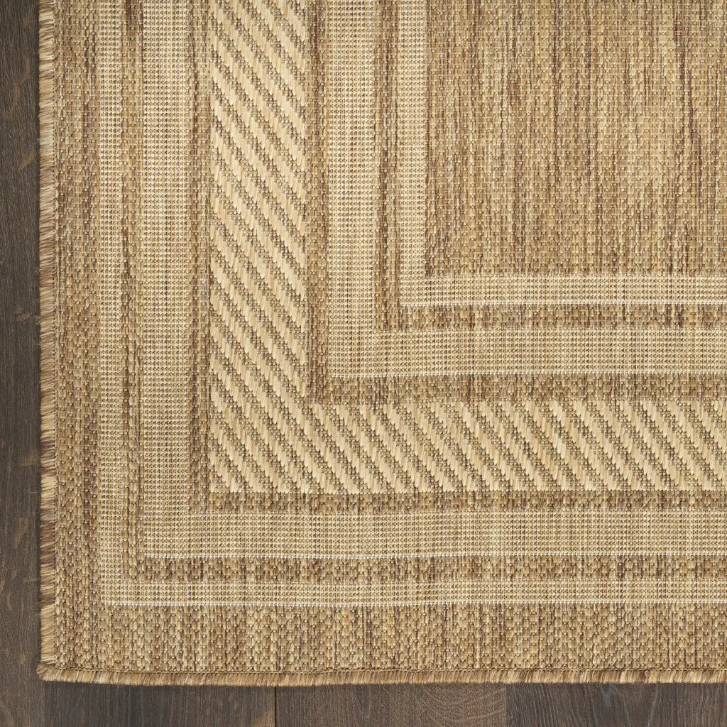 8' Natural Geometric Indoor Outdoor Runner Rug Homeroots Outdoor