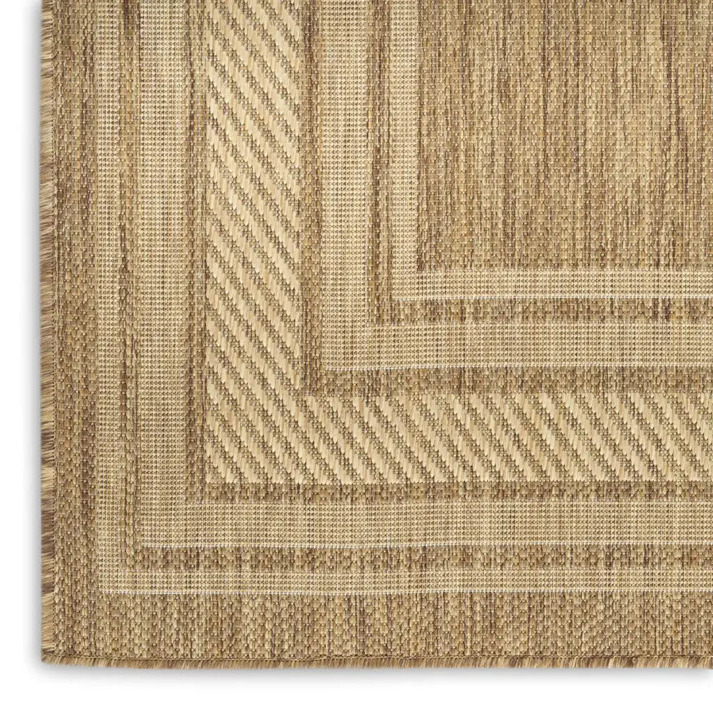 8' Natural Geometric Indoor Outdoor Runner Rug Homeroots Outdoor