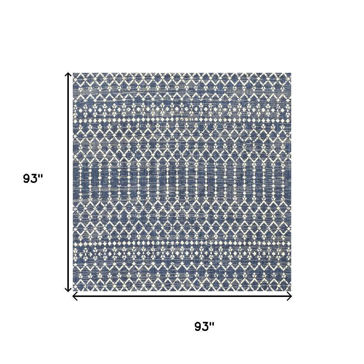 8' Navy Blue And Beige Square Trellis Indoor Outdoor Area Rug Homeroots Outdoor