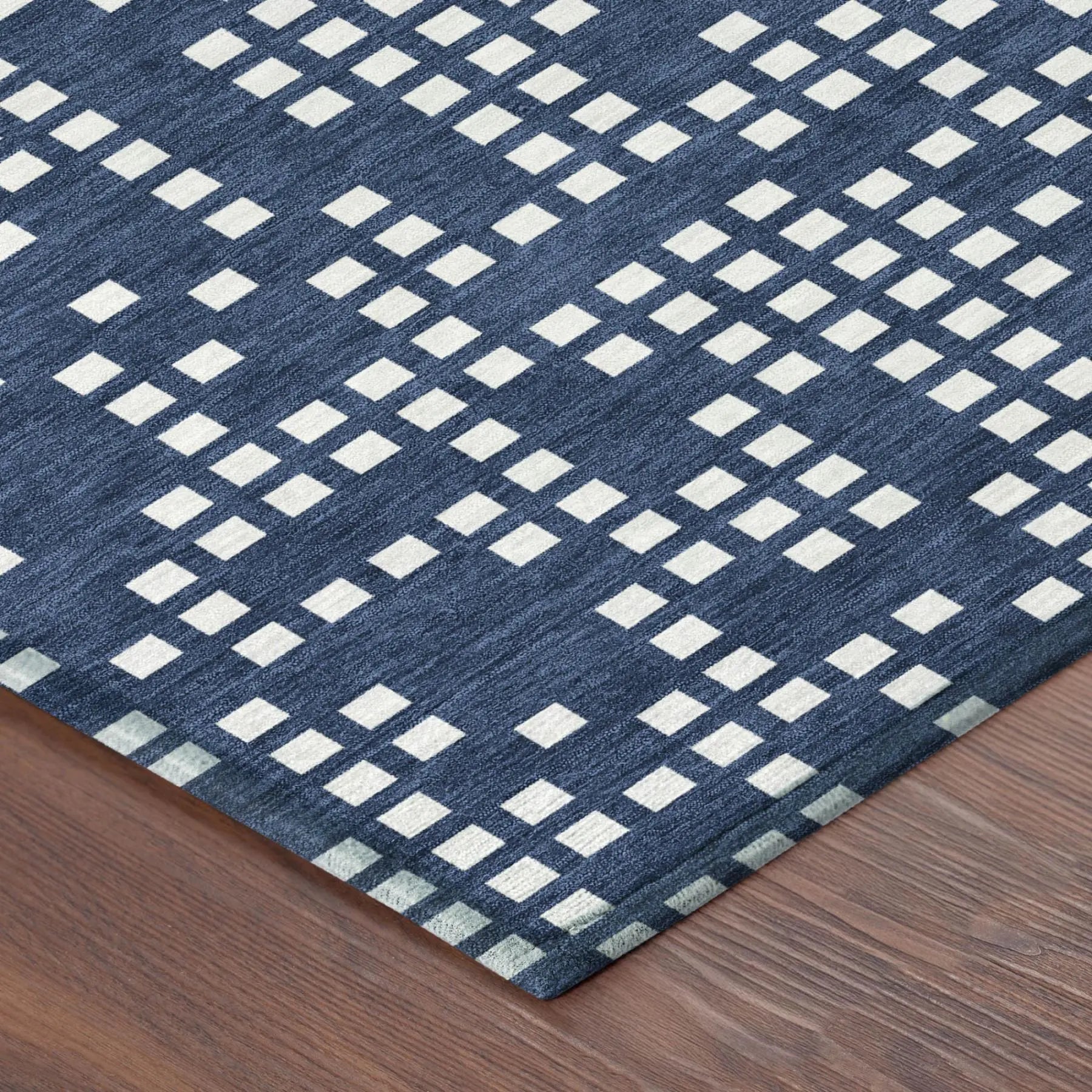 8' Navy Blue And Blue Round Abstract Washable Indoor Outdoor Area Rug Homeroots Outdoor