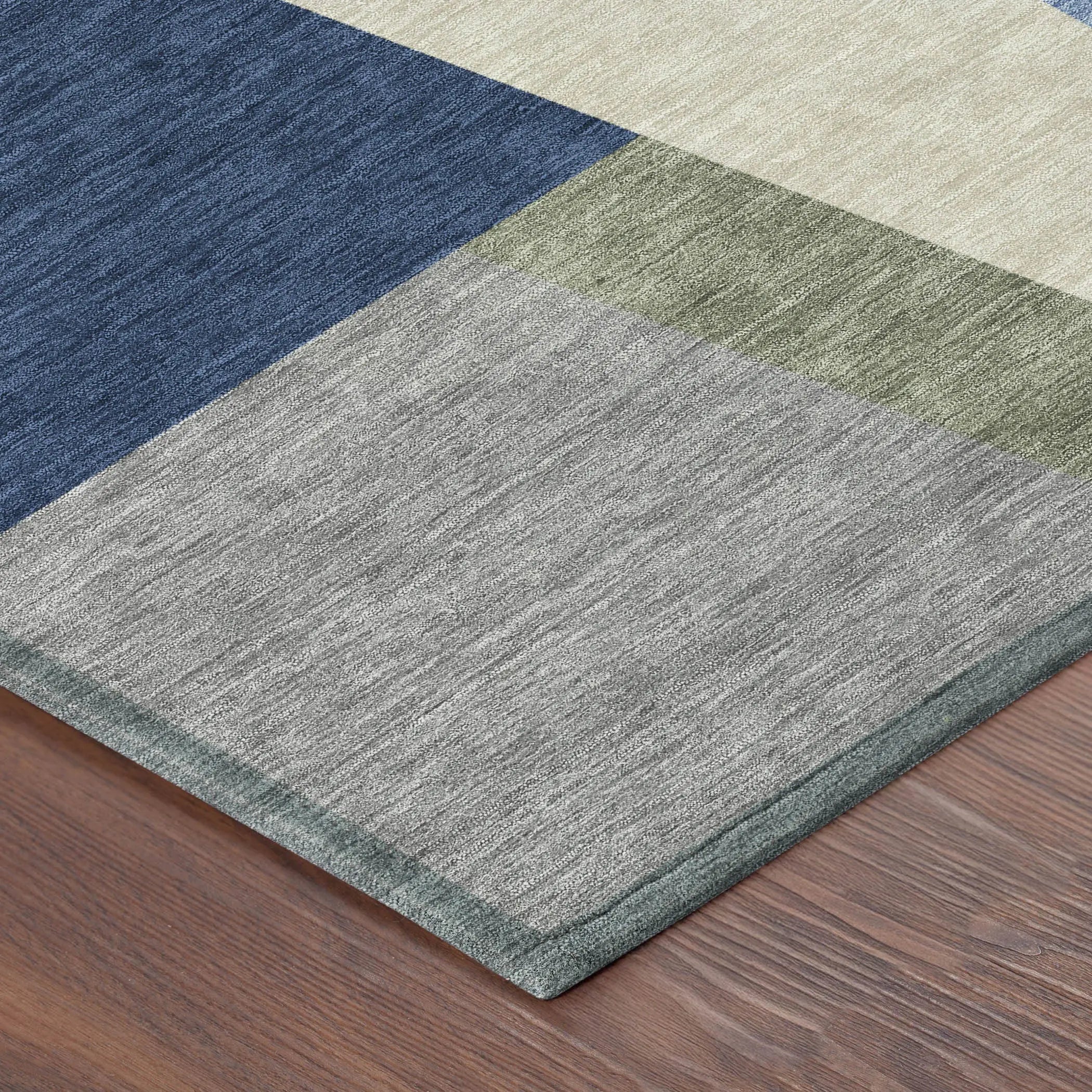 8' Navy Blue And Blue Round Geometric Washable Indoor Outdoor Area Rug Homeroots Outdoor