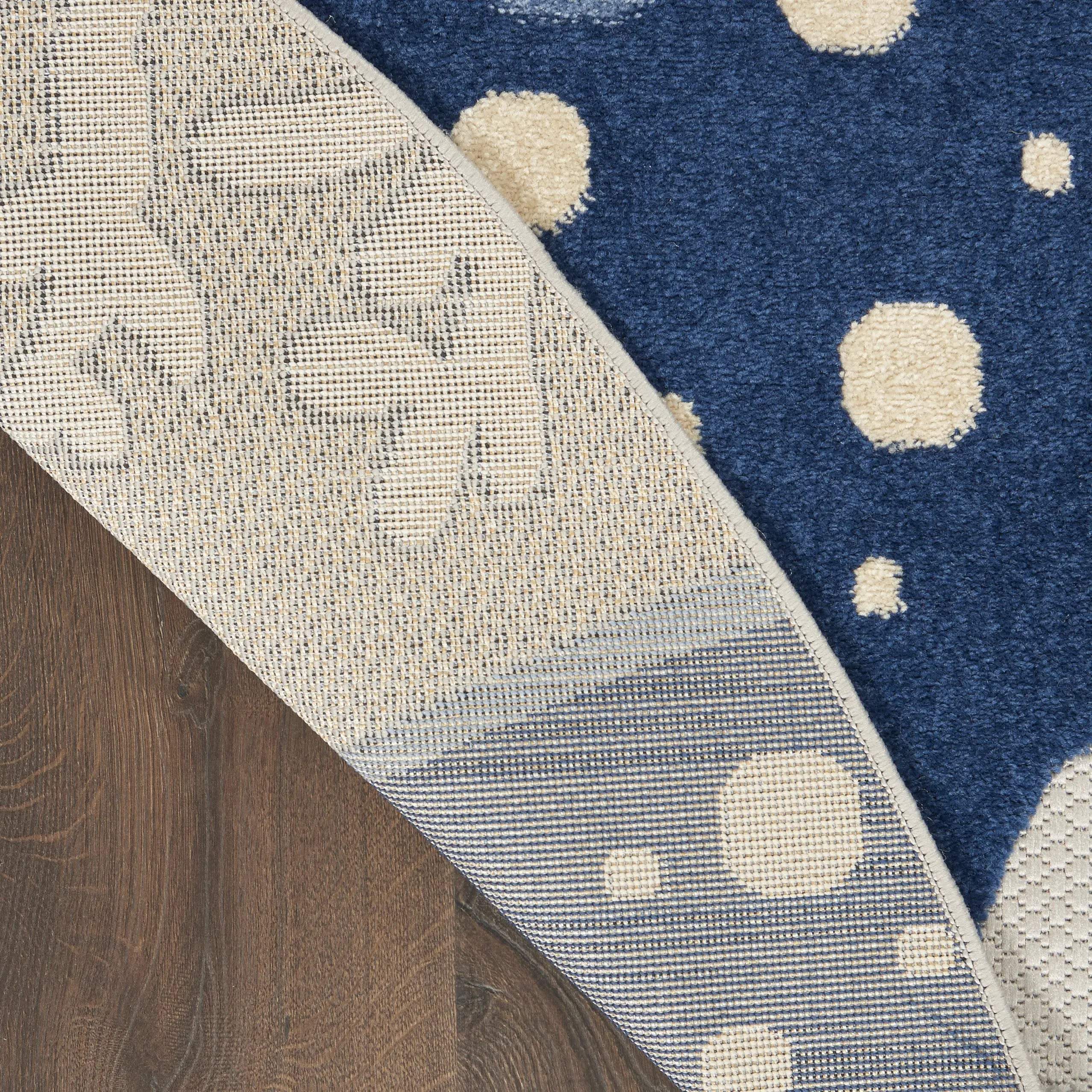 8' Navy Blue And Gray Round Starfish Indoor Outdoor Area Rug Homeroots Outdoor