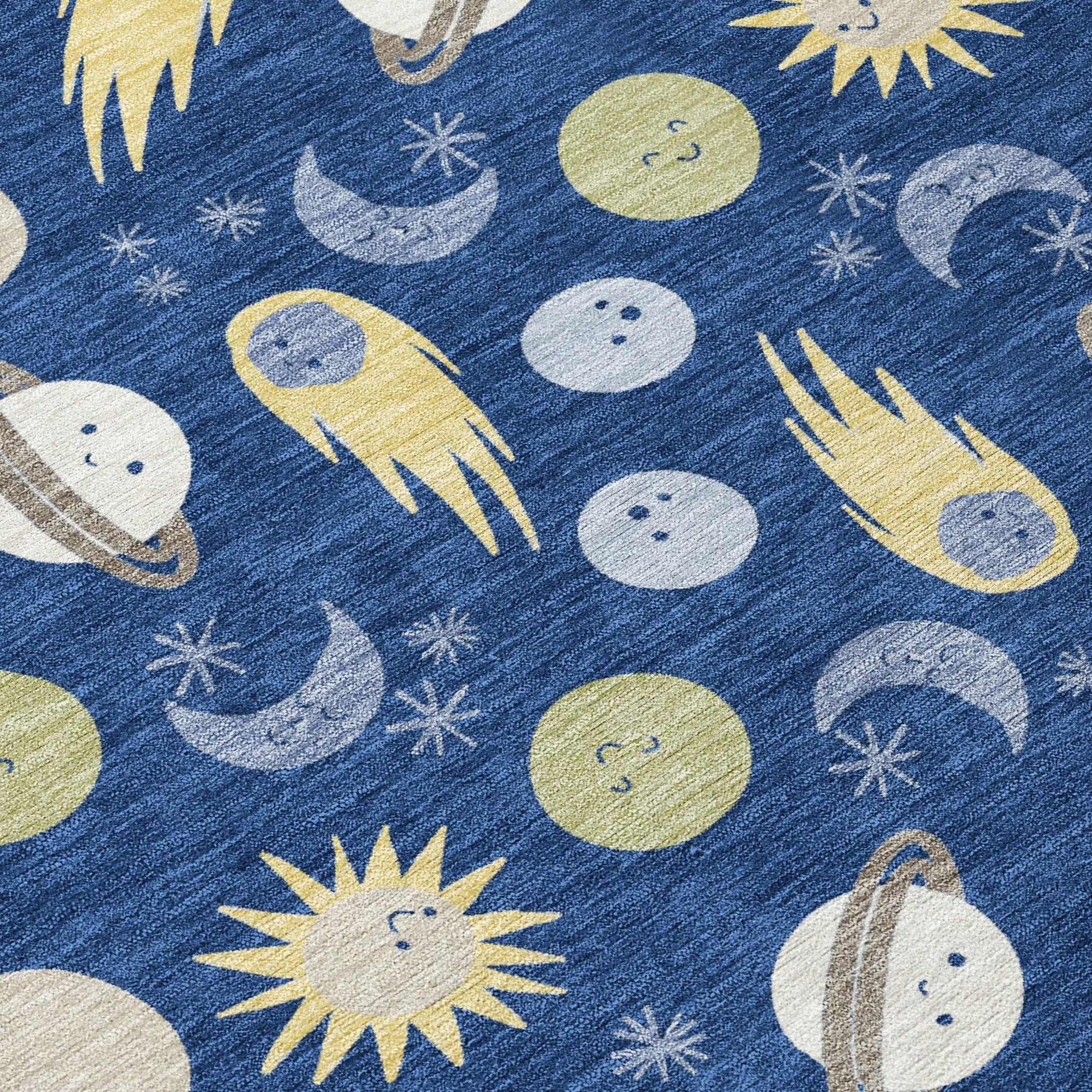 8' Navy Blue And Ivory Round Geometric Washable Indoor Outdoor Area Rug Homeroots Outdoor