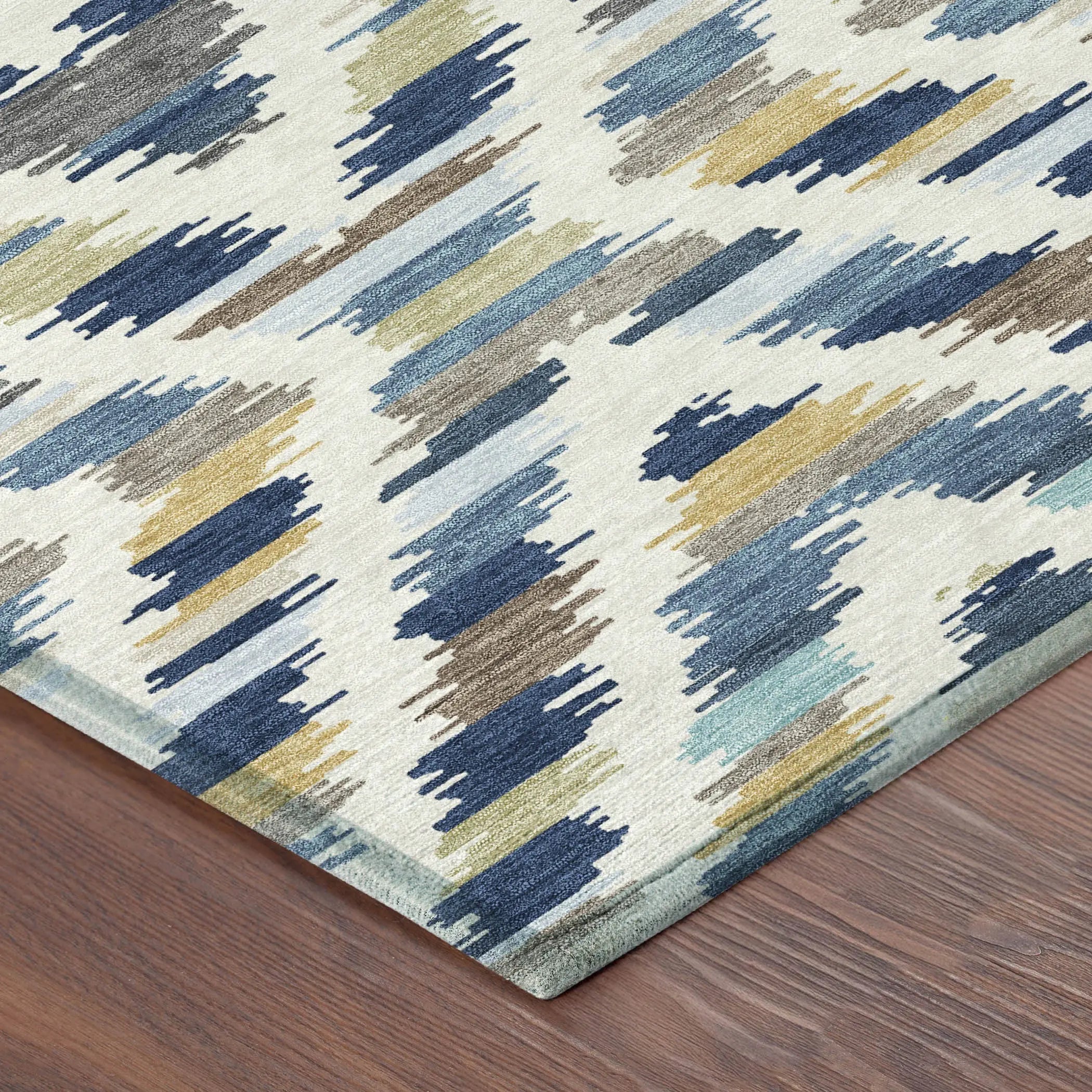 8' Navy Blue And Ivory Round Tribal Washable Indoor Outdoor Area Rug Homeroots Outdoor