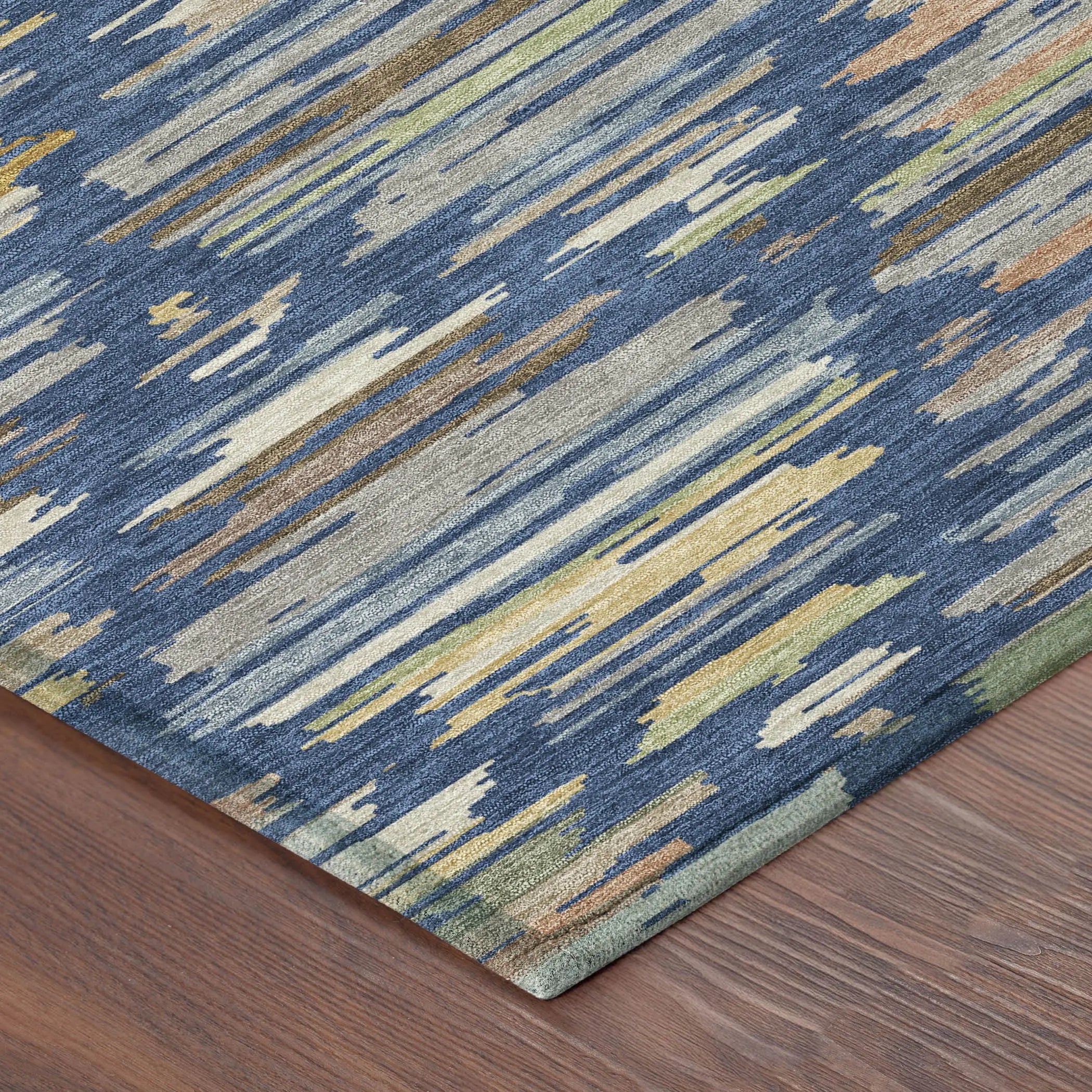 8' Navy Blue And Silver Round Southwestern Washable Indoor Outdoor Area Rug Homeroots Outdoor
