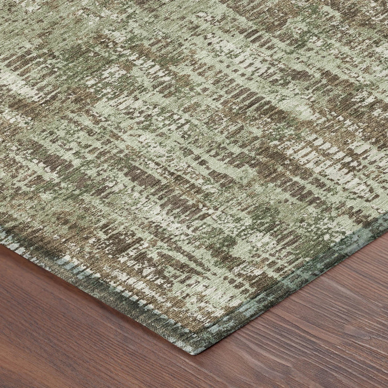 8' Olive Green And Graphite Round Abstract Washable Indoor Outdoor Area Rug Homeroots Outdoor