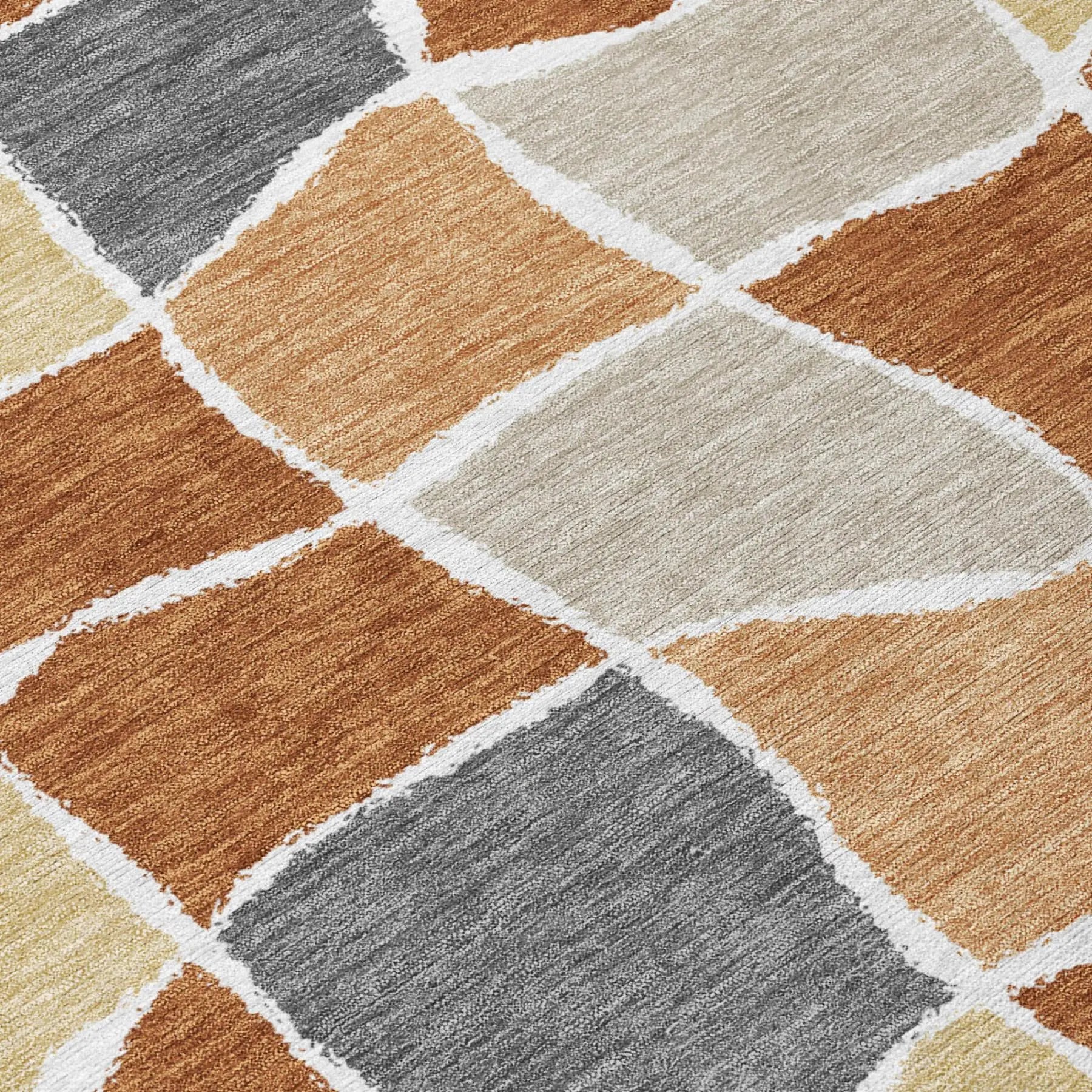 8' Orange And Beige Round Geometric Washable Indoor Outdoor Area Rug Homeroots Outdoor