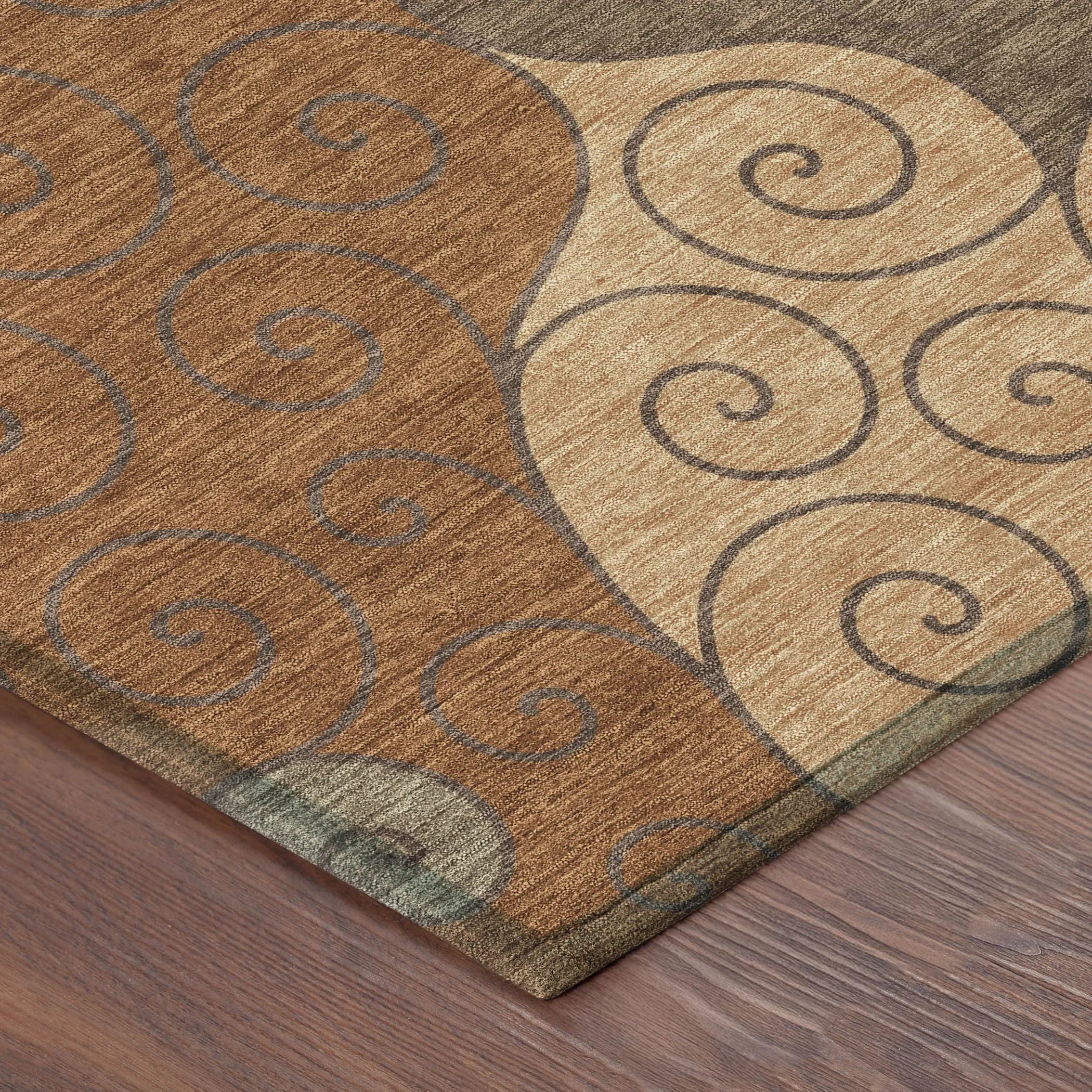 8' Orange And Brown Round Abstract Washable Indoor Outdoor Area Rug Homeroots Outdoor
