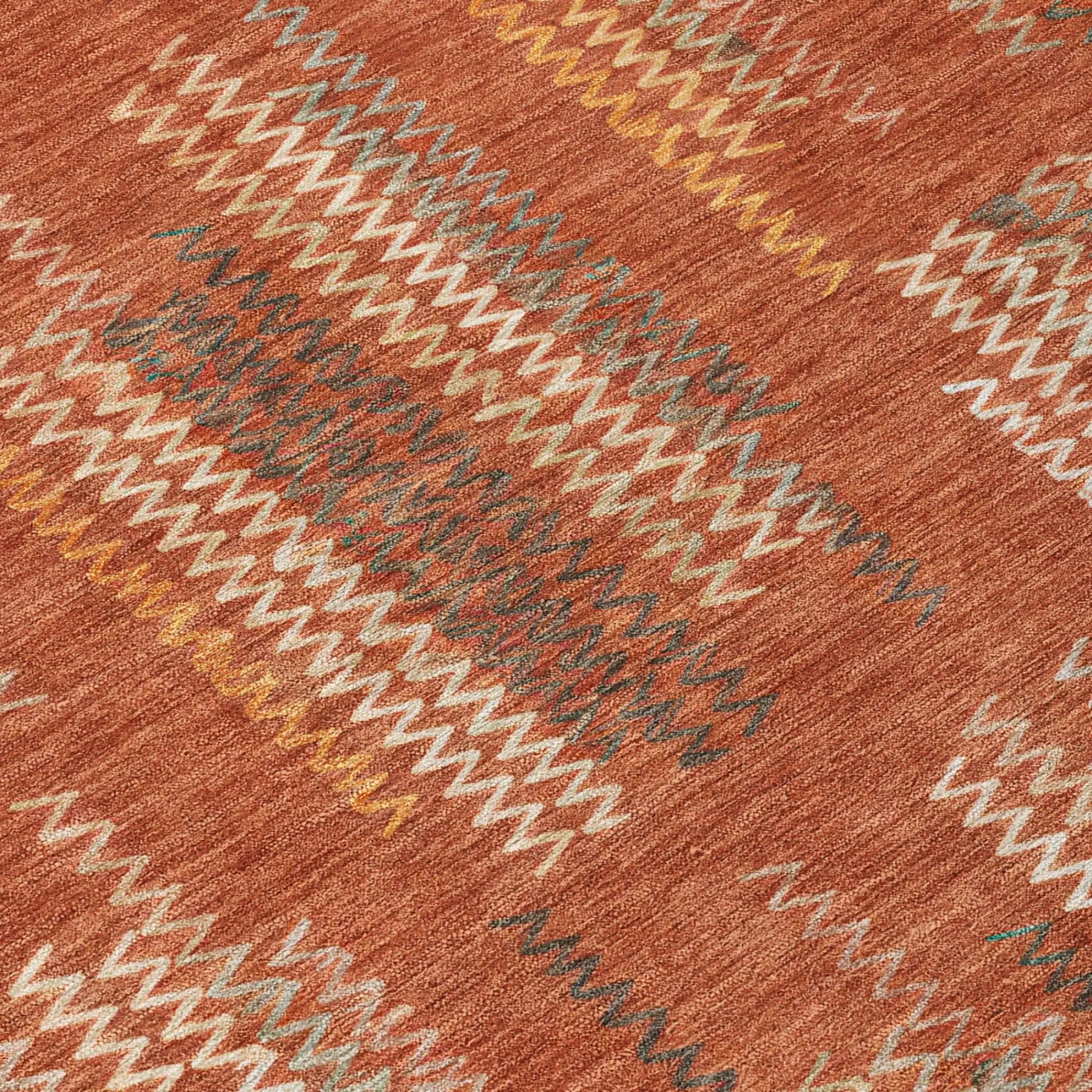 8' Orange And Brown Round Abstract Washable Indoor Outdoor Area Rug Homeroots Outdoor