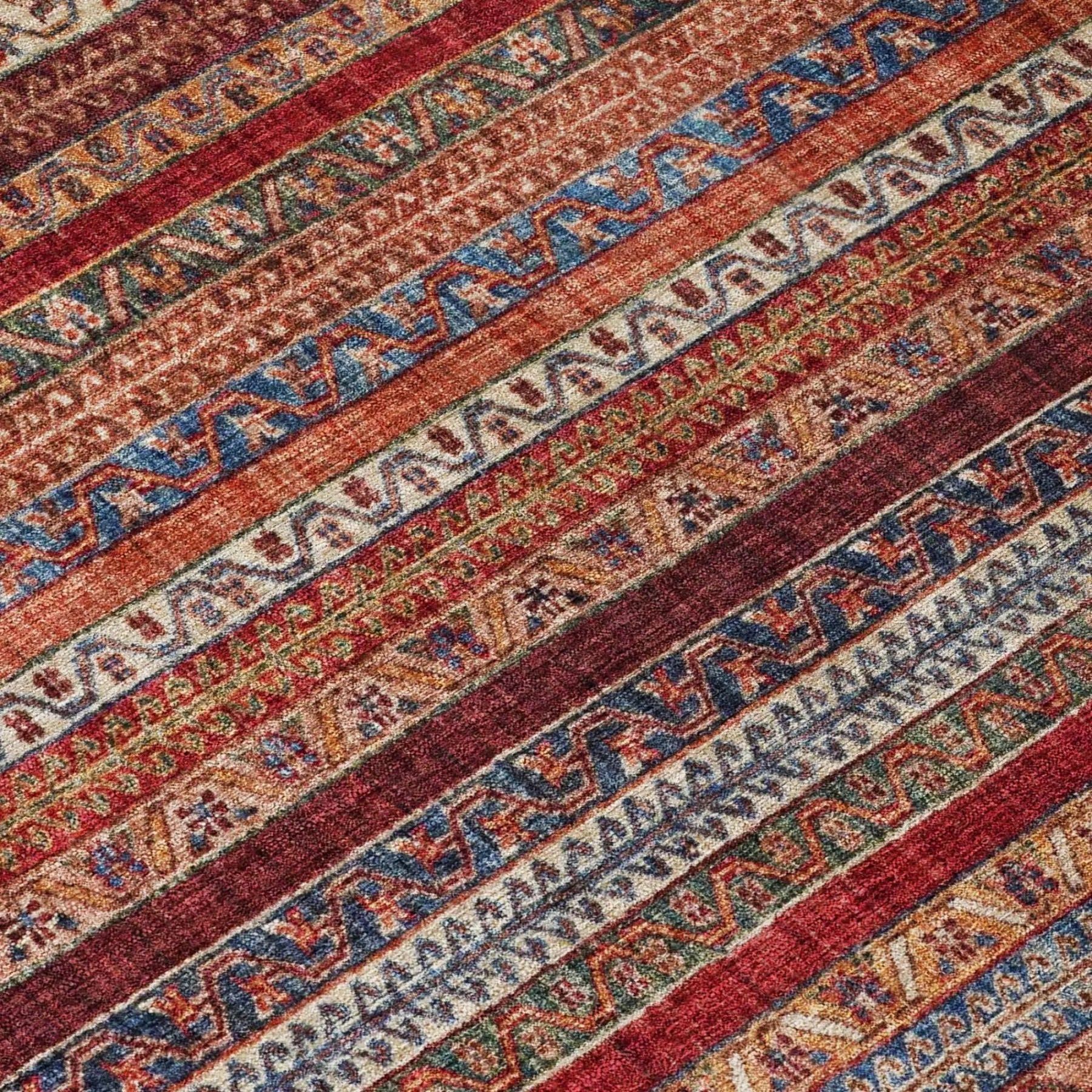 8' Orange And Burgundy Round Striped Washable Indoor Outdoor Area Rug Homeroots Outdoor