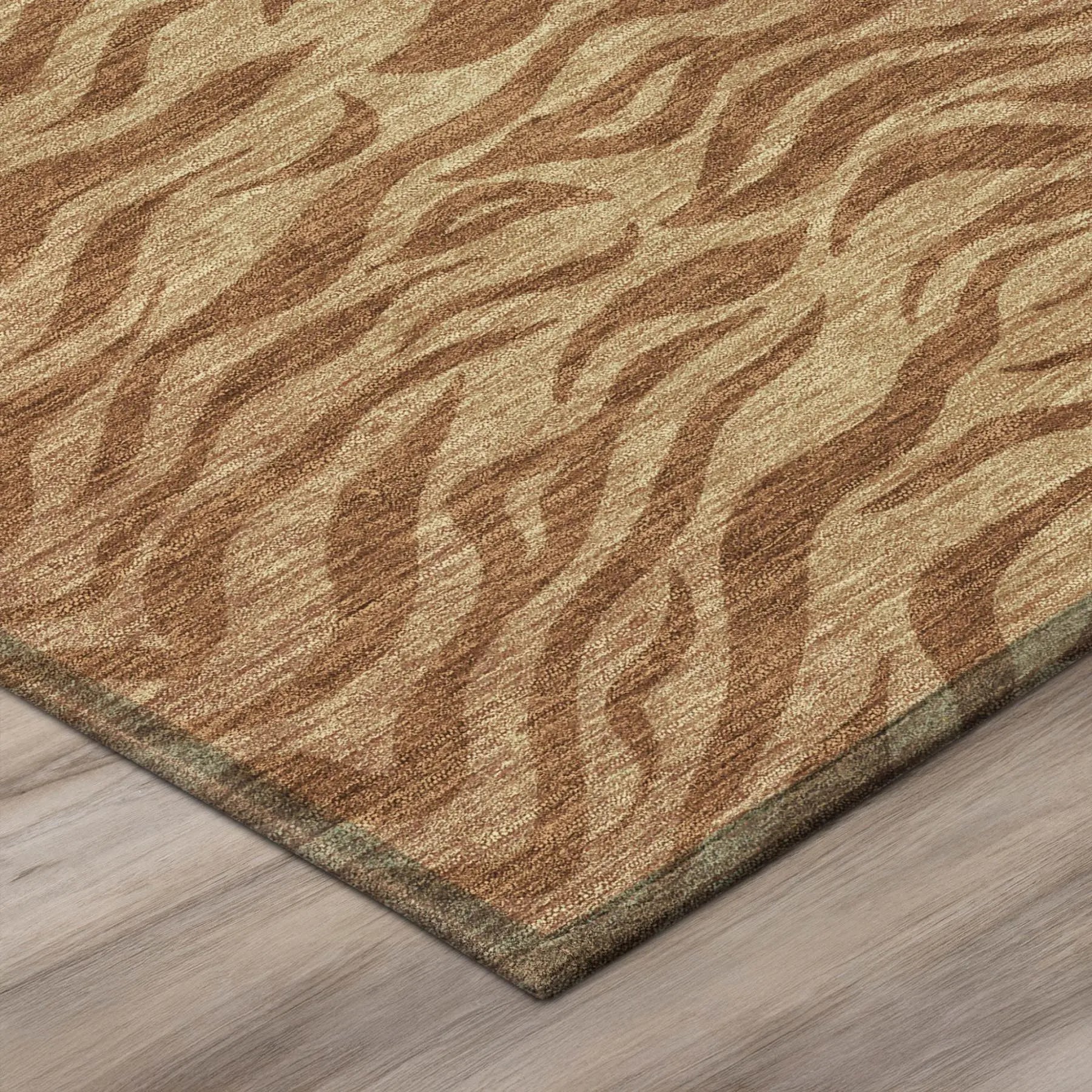 8' Orange And Copper Round Animal Print Washable Indoor Outdoor Area Rug Homeroots Outdoor