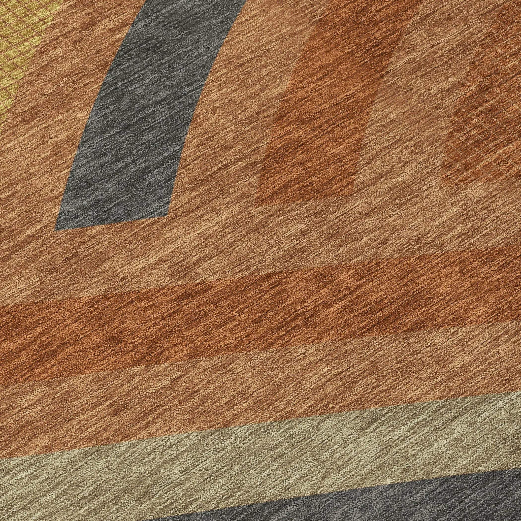 8' Orange And Gold Round Abstract Washable Indoor Outdoor Area Rug Homeroots Outdoor