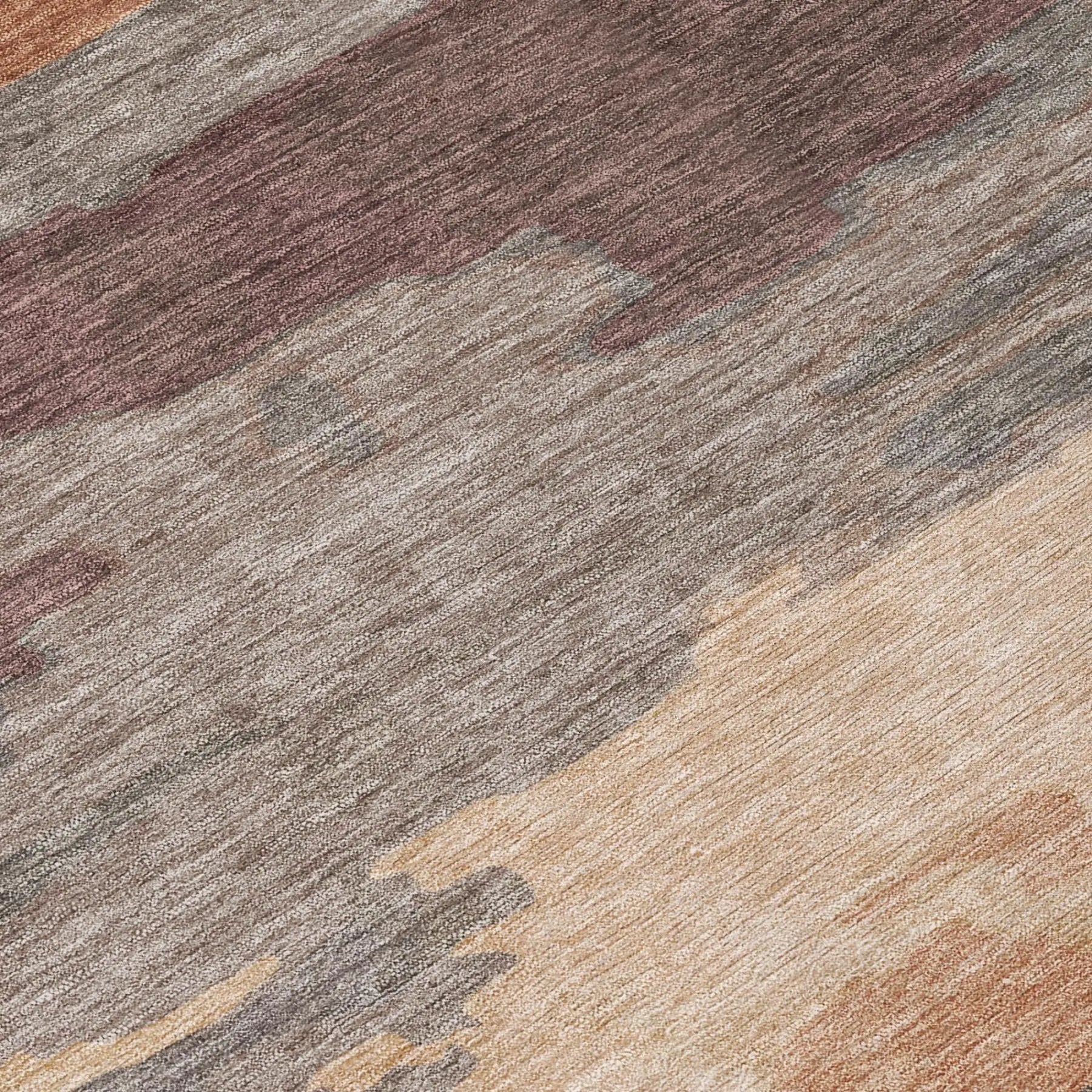 8' Orange And Gray Round Abstract Washable Indoor Outdoor Area Rug Homeroots Outdoor