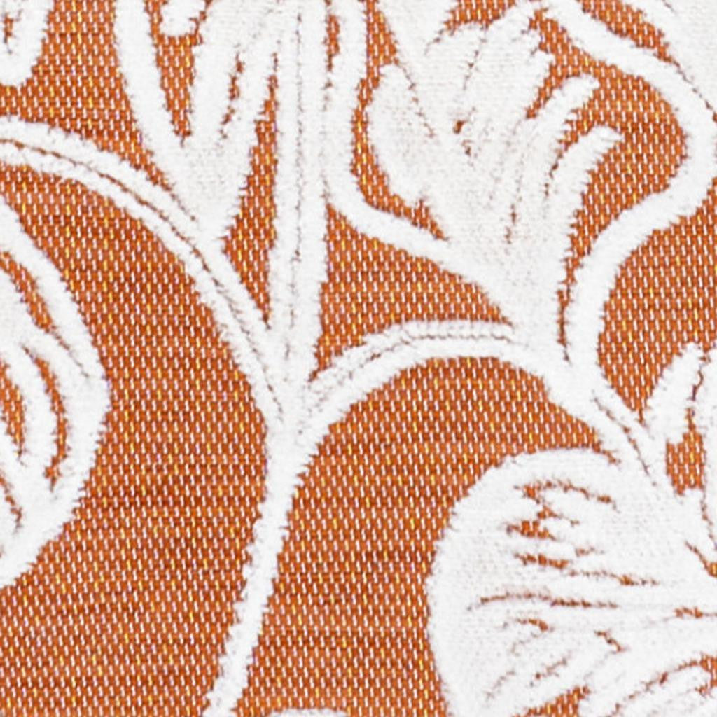 8' Orange And Ivory Floral Indoor Outdoor Runner Rug - GreatEagleInc