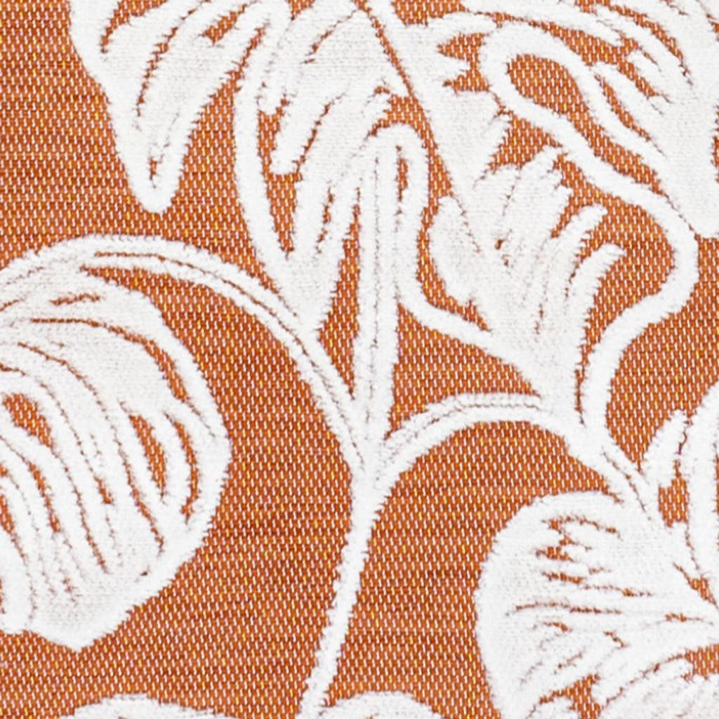 8' Orange And Ivory Floral Indoor Outdoor Runner Rug - GreatEagleInc