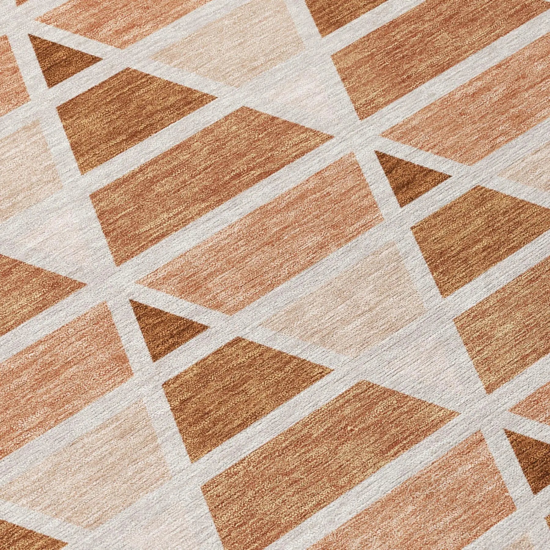 8' Orange And Rust Round Geometric Washable Indoor Outdoor Area Rug Homeroots Outdoor