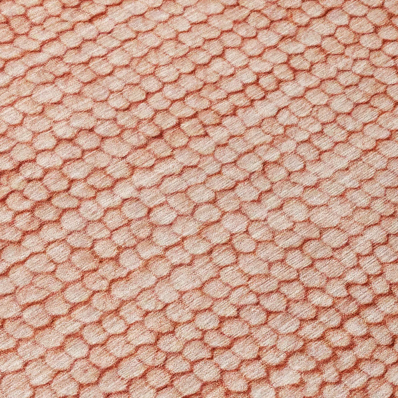8' Orange And Salmon Round Striped Washable Indoor Outdoor Area Rug Homeroots Outdoor