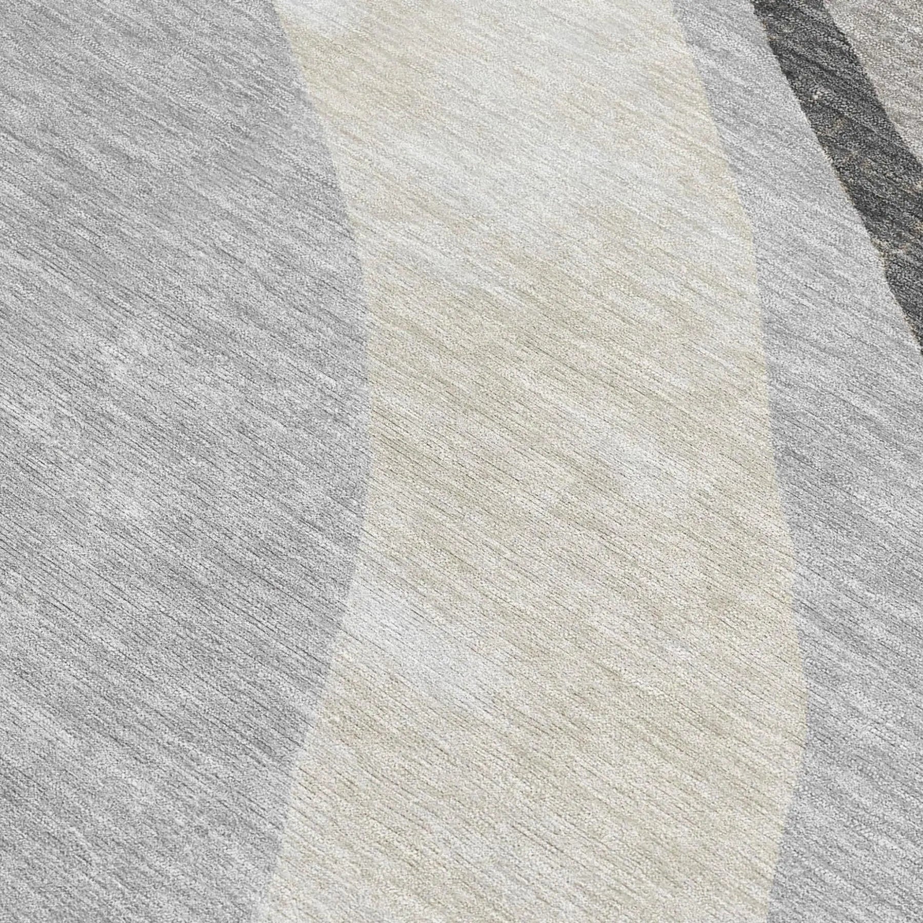 8' Pewter And Gray Round Abstract Washable Indoor Outdoor Area Rug Homeroots Outdoor