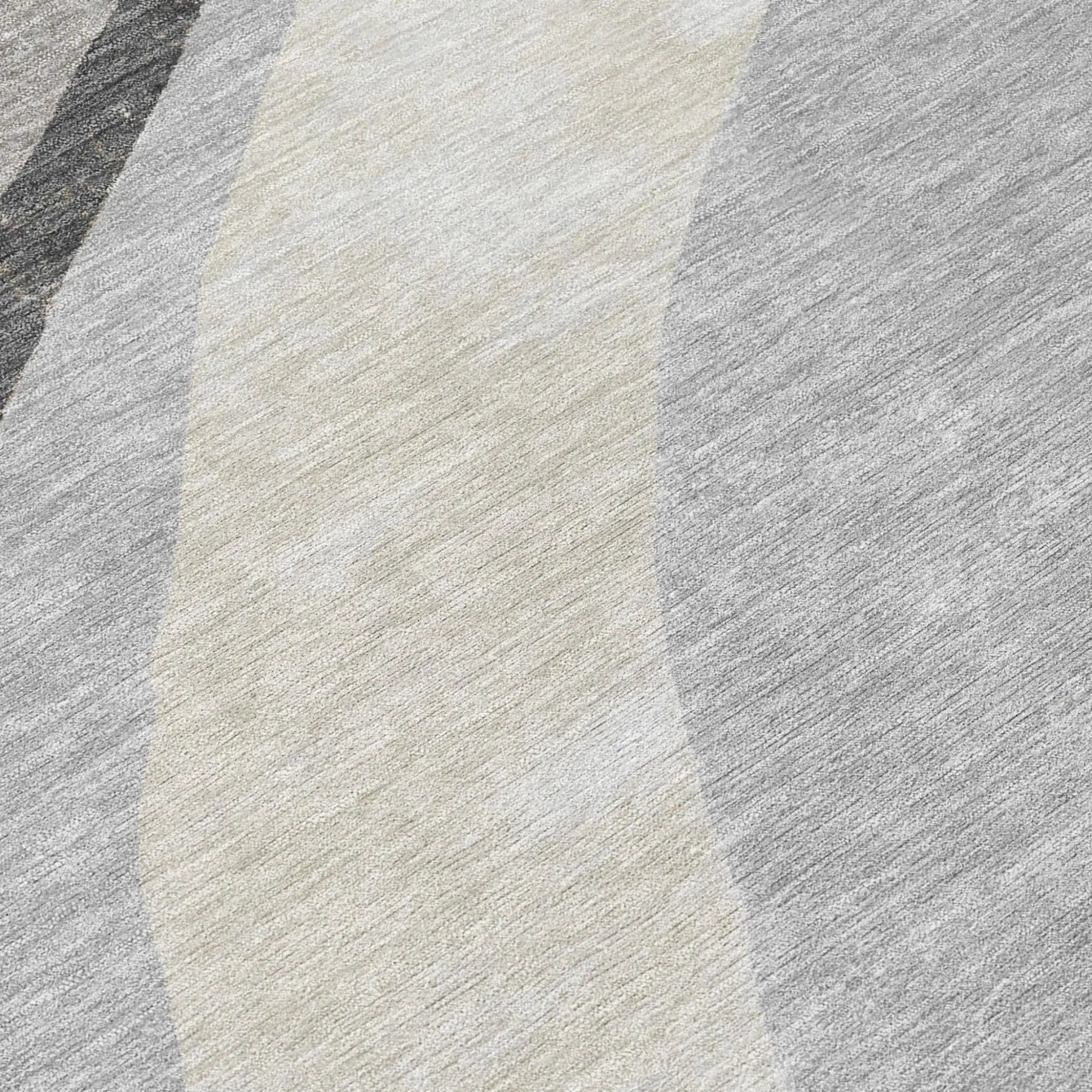 8' Pewter And Gray Round Abstract Washable Indoor Outdoor Area Rug Homeroots Outdoor