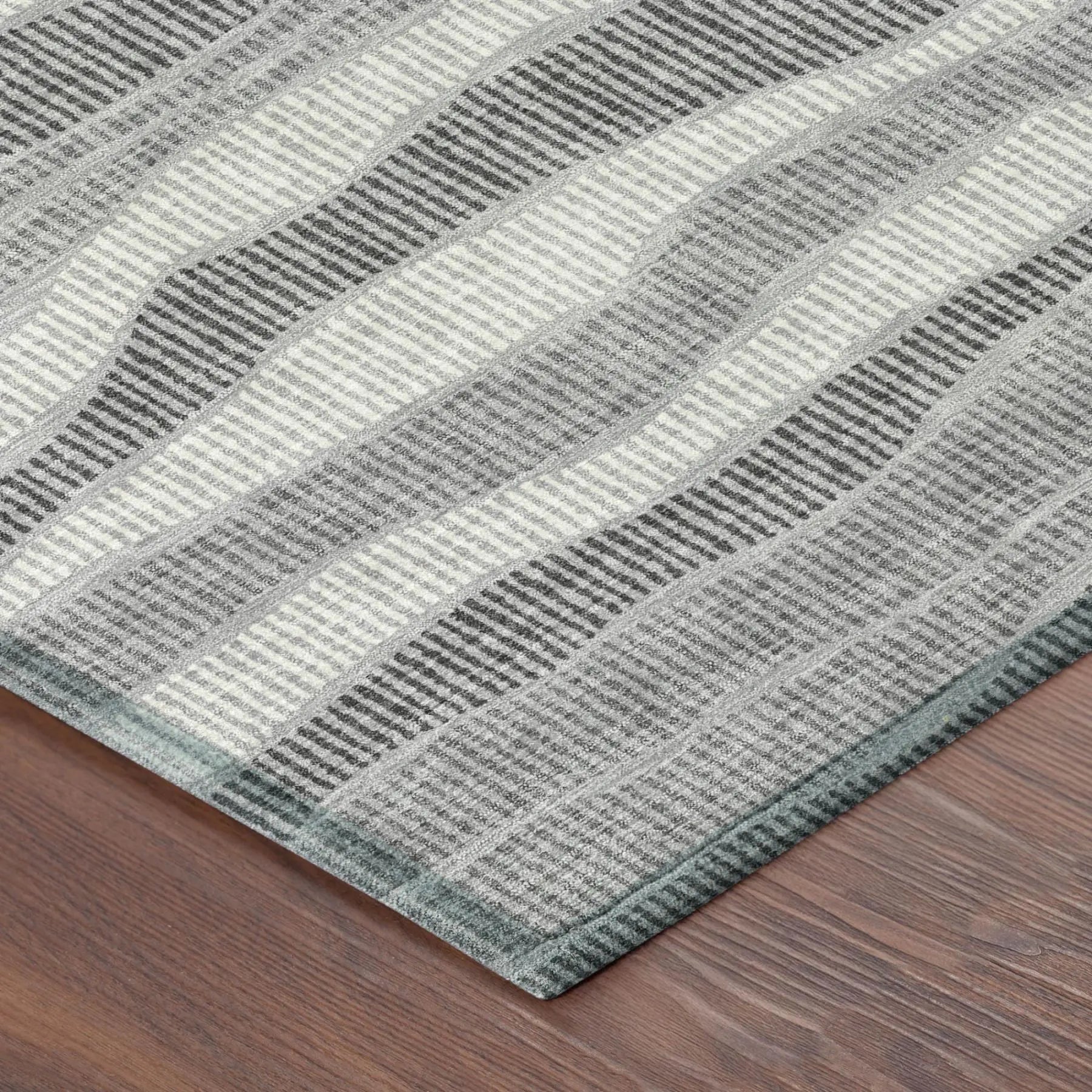 8' Pewter And Gray Round Striped Washable Indoor Outdoor Area Rug Homeroots Outdoor