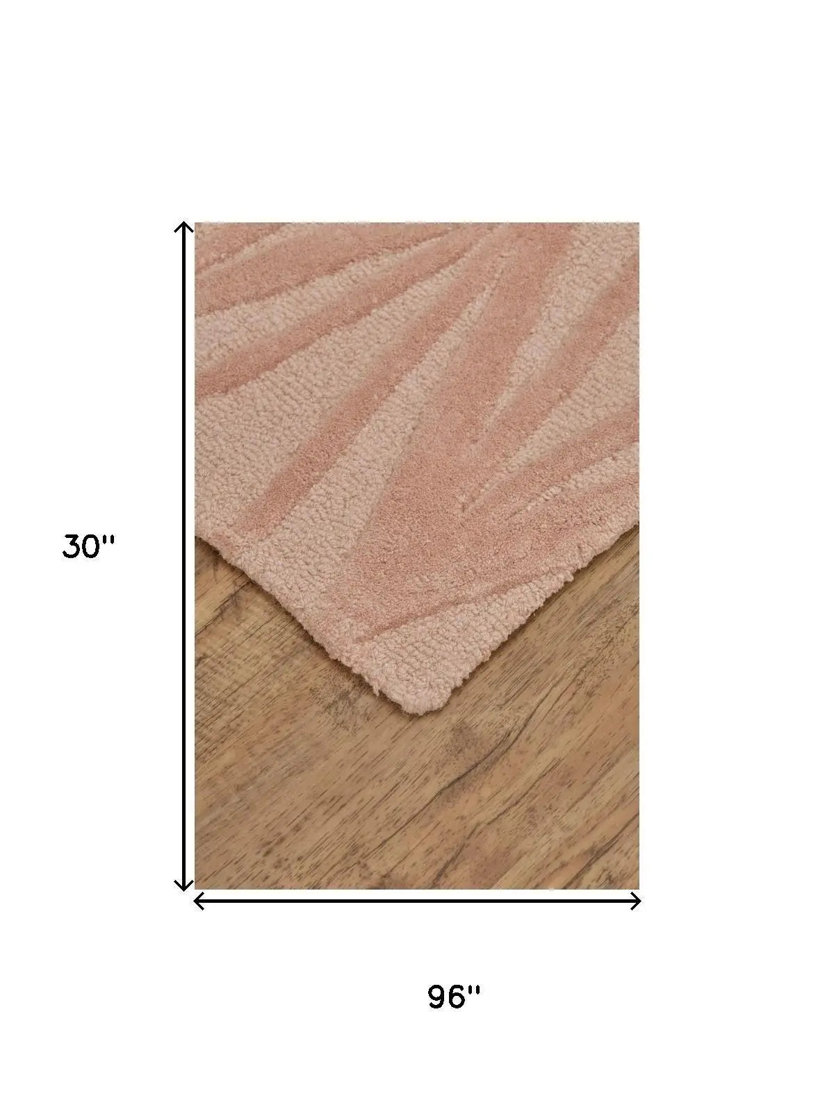 8' Pink And Beige Wool Geometric Hand Tufted Area Rug Homeroots Home Decor