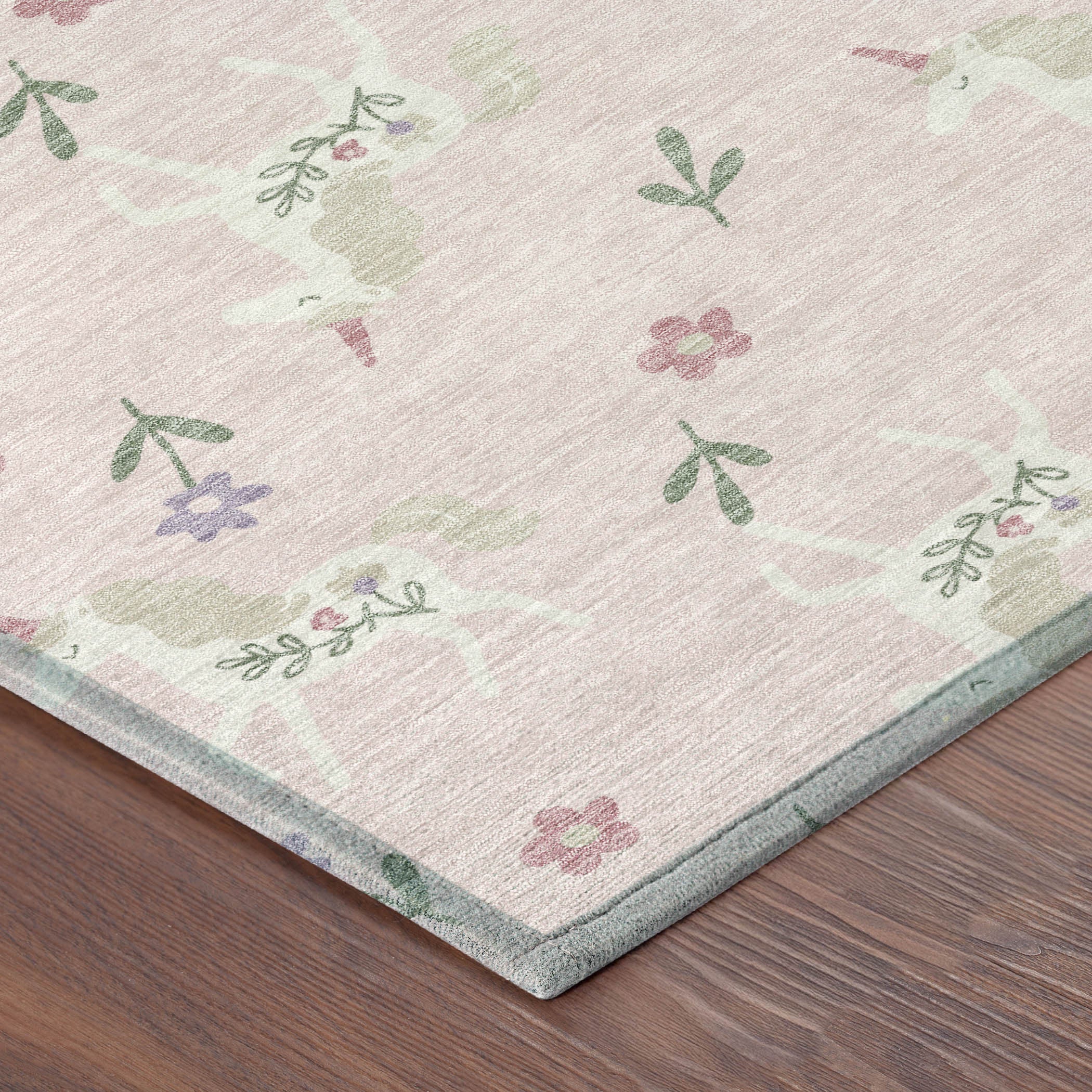 8' Pink And Ivory Round Floral Washable Indoor Outdoor Area Rug Homeroots Outdoor