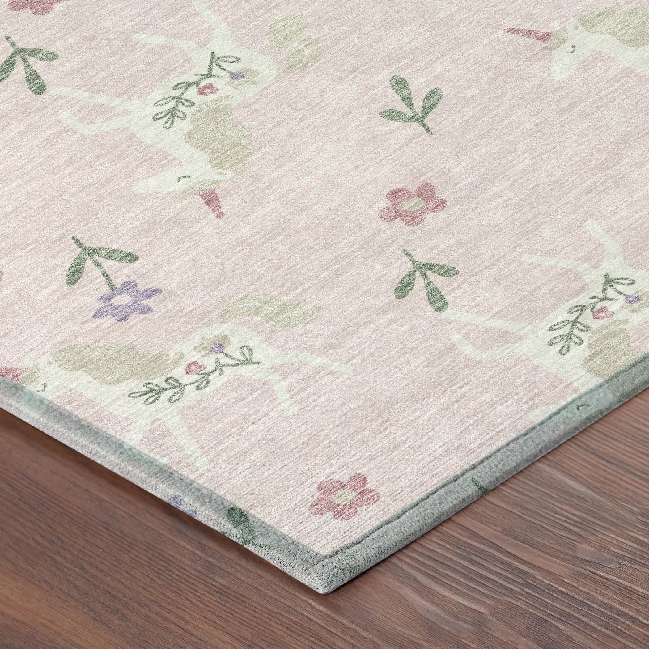 8' Pink And Ivory Round Floral Washable Indoor Outdoor Area Rug Homeroots Outdoor