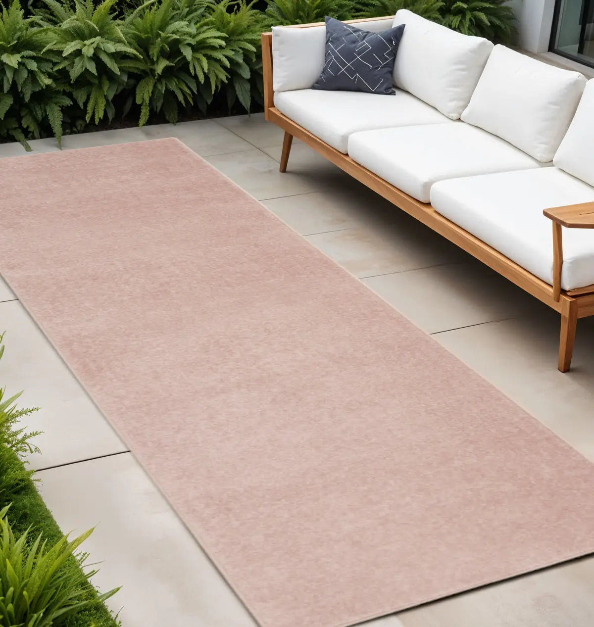 8' Pink Indoor Outdoor Runner Rug - GreatEagleInc