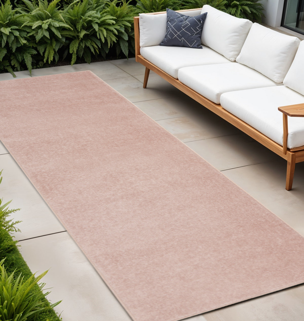 8' Pink Indoor Outdoor Runner Rug - GreatEagleInc