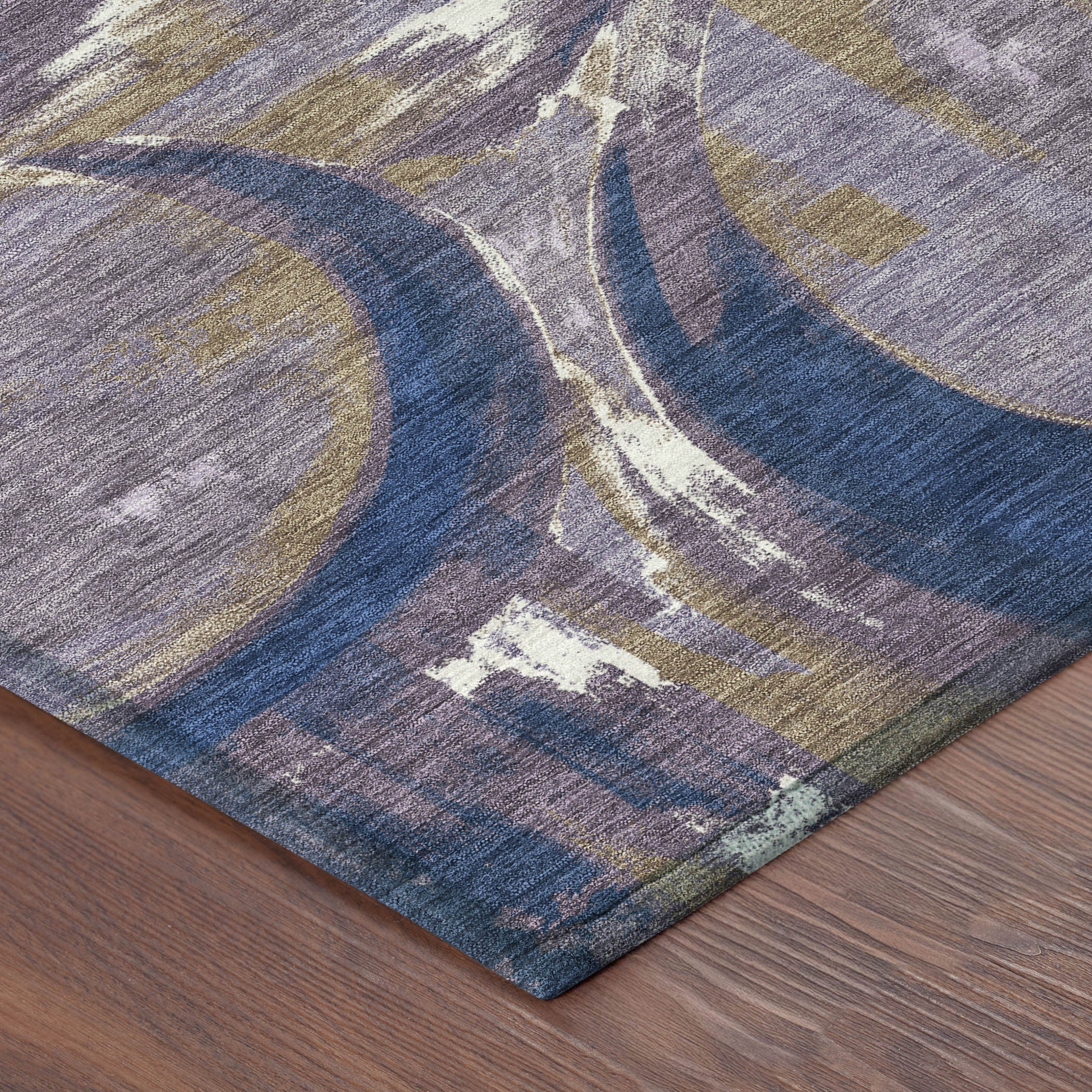 8' Plum And Purple Round Abstract Washable Indoor Outdoor Area Rug Homeroots Outdoor