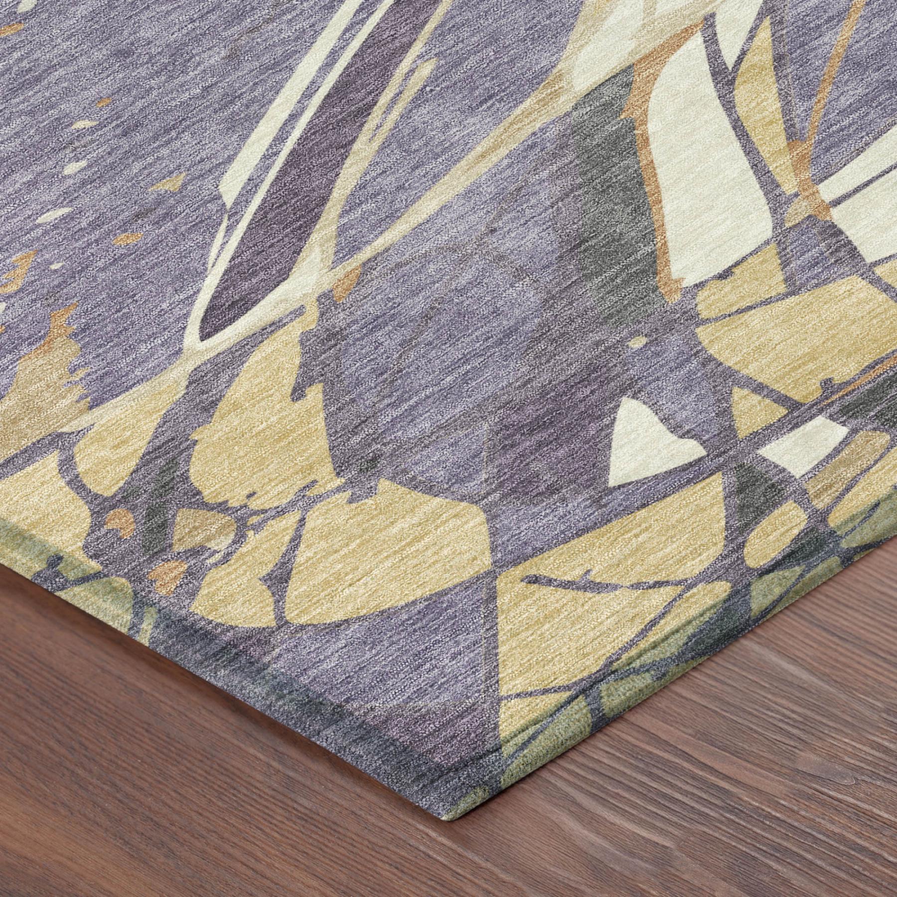 8' Plum And Purple Round Abstract Washable Indoor Outdoor Area Rug Homeroots Outdoor