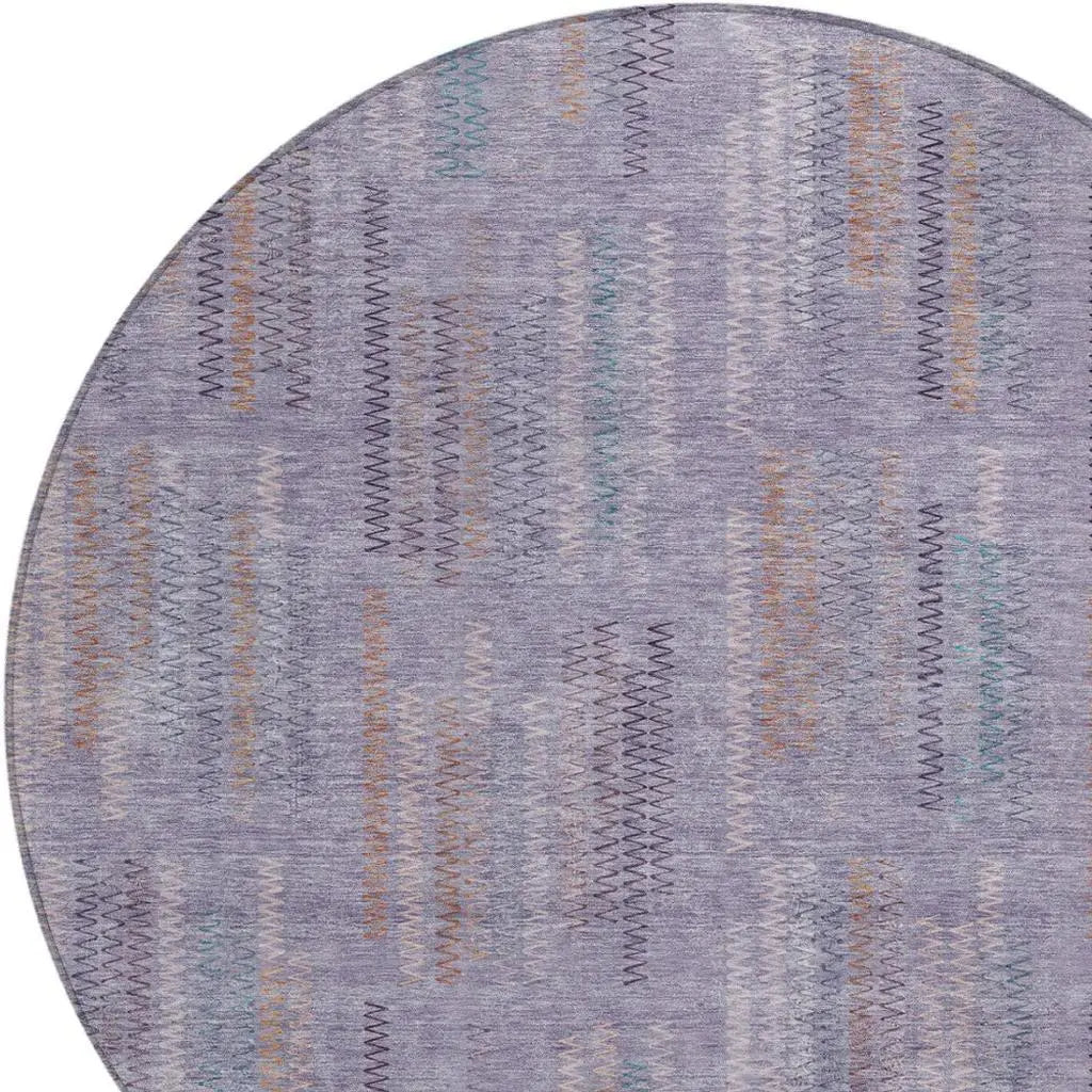 8' Plum And Purple Round Abstract Washable Indoor Outdoor Area Rug Homeroots Outdoor