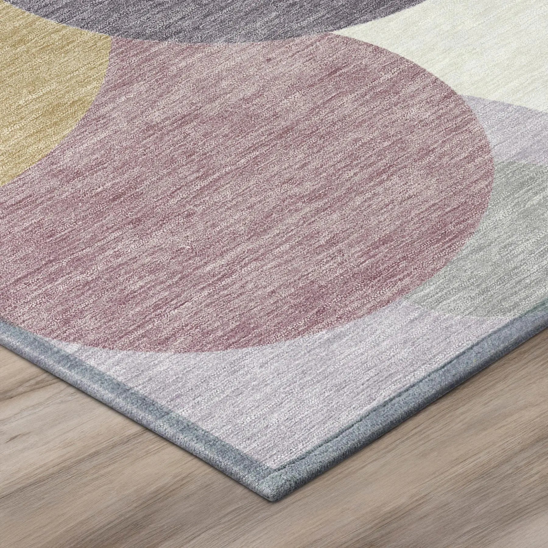 8' Plum And Purple Round Geometric Washable Indoor Outdoor Area Rug Homeroots Outdoor