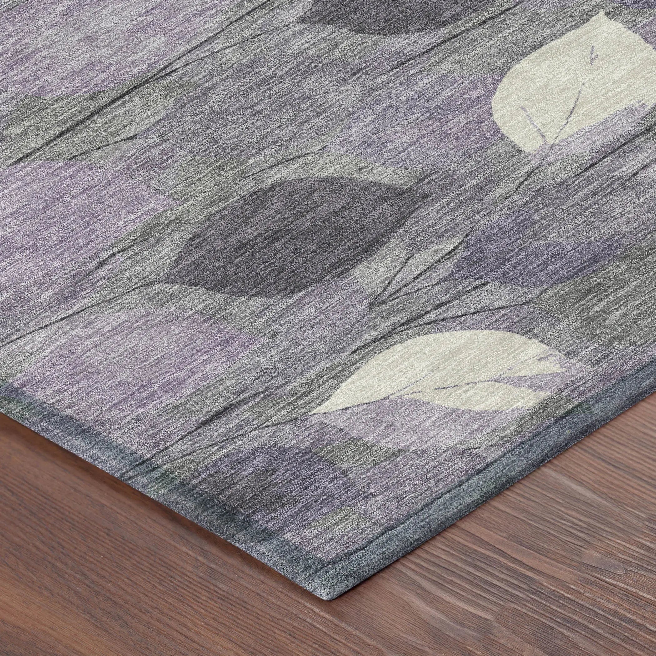 8' Purple And Lavender Round Floral Washable Indoor Outdoor Area Rug Homeroots Outdoor