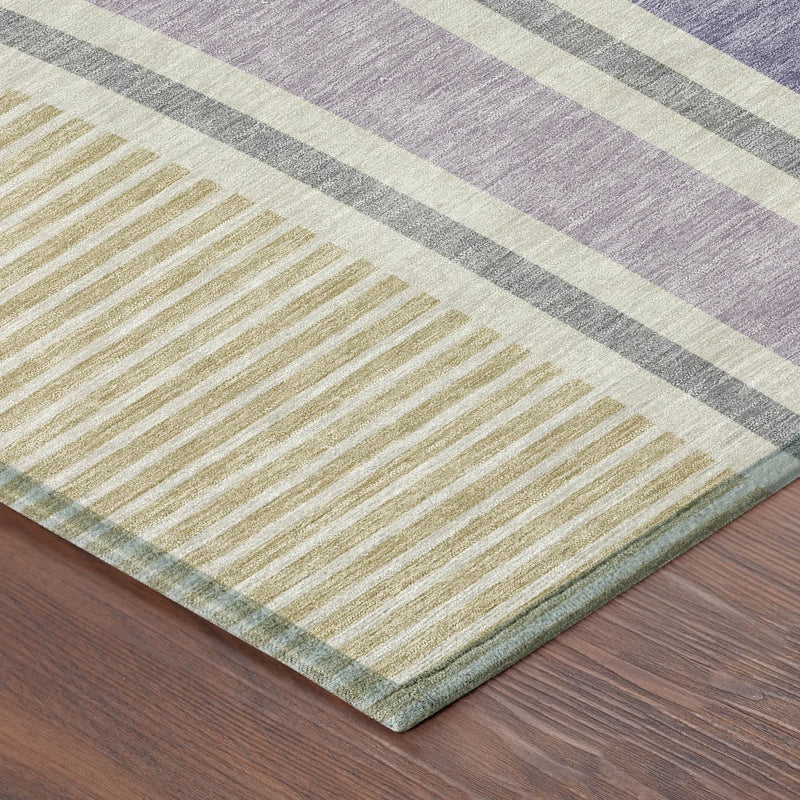 8' Purple And Lavender Round Geometric Washable Indoor Outdoor Area Rug Homeroots Outdoor