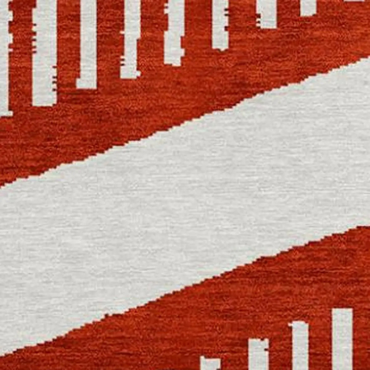 8' Red And Ivory Round Geometric Washable Indoor Outdoor Area Rug Homeroots Outdoor