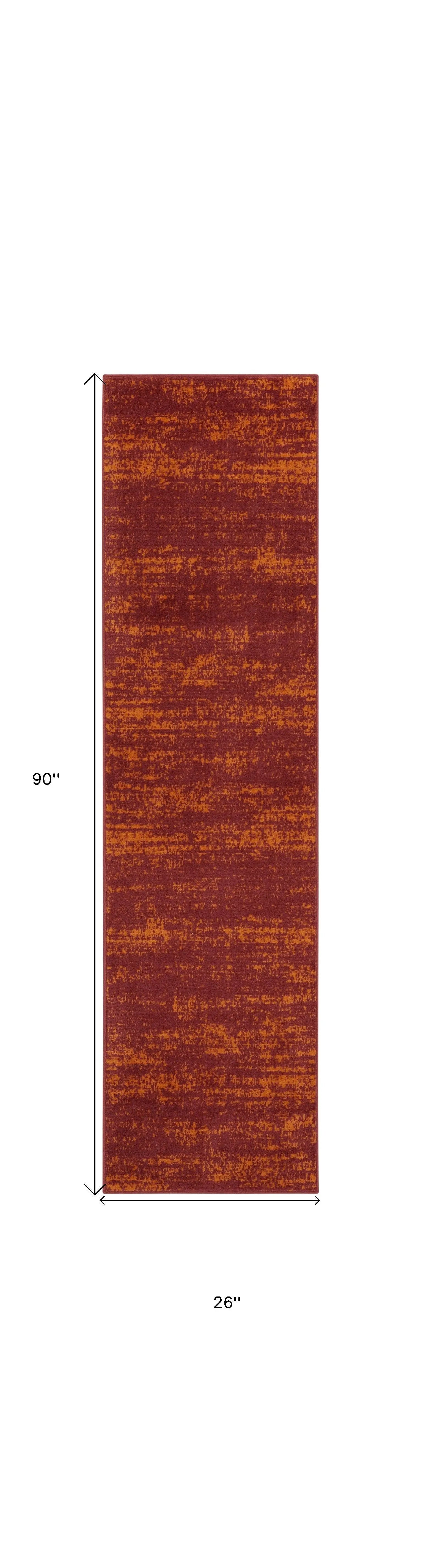 8' Red And Orange Abstract Indoor Outdoor Runner Rug Homeroots Outdoor