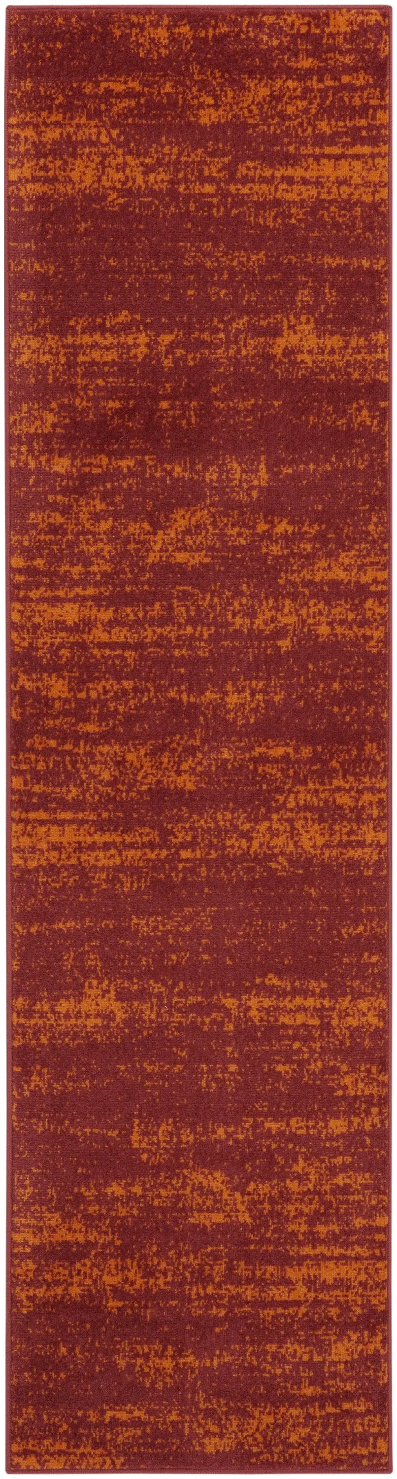 8' Red And Orange Abstract Indoor Outdoor Runner Rug Homeroots Outdoor