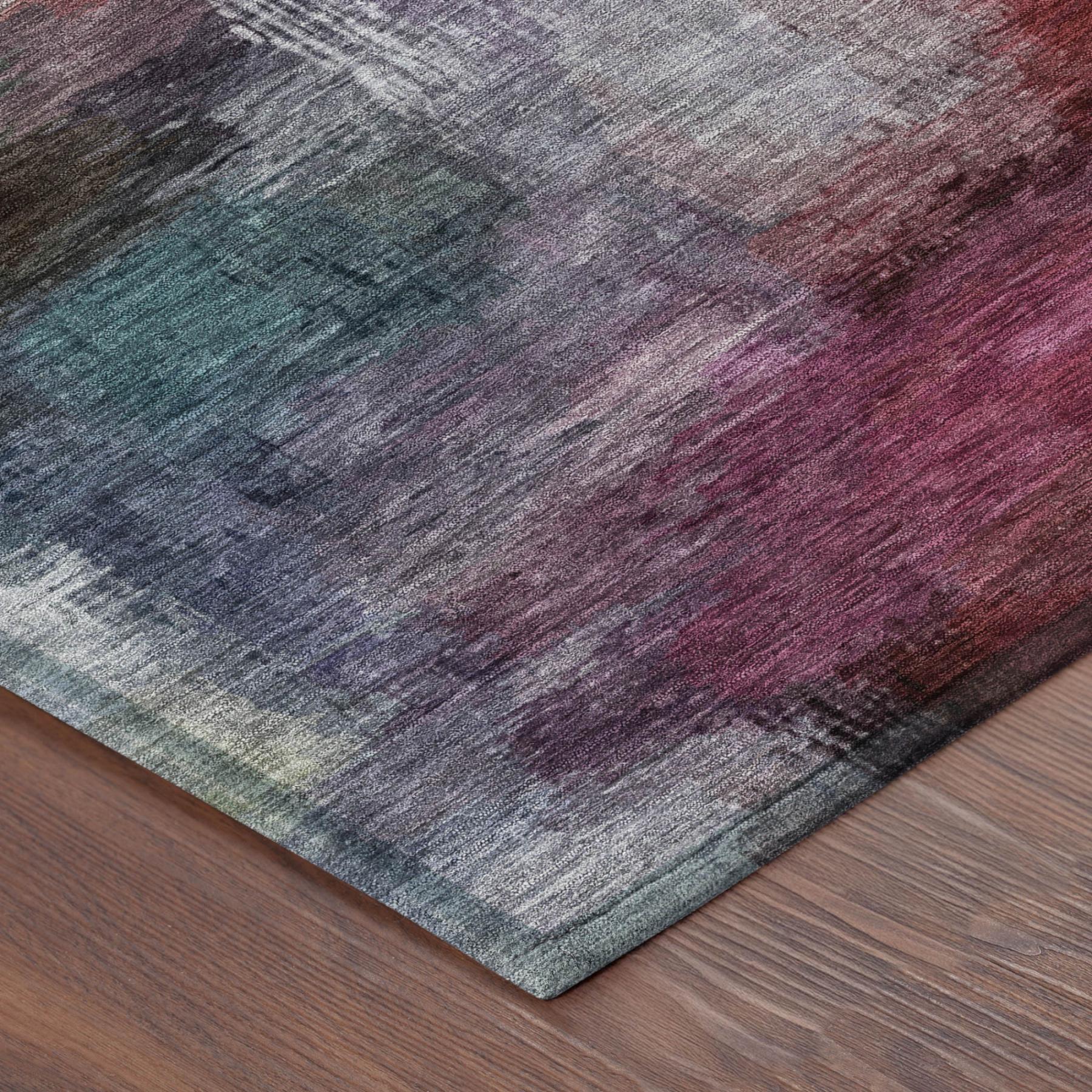 8' Red And Plum Round Abstract Washable Indoor Outdoor Area Rug Homeroots Outdoor